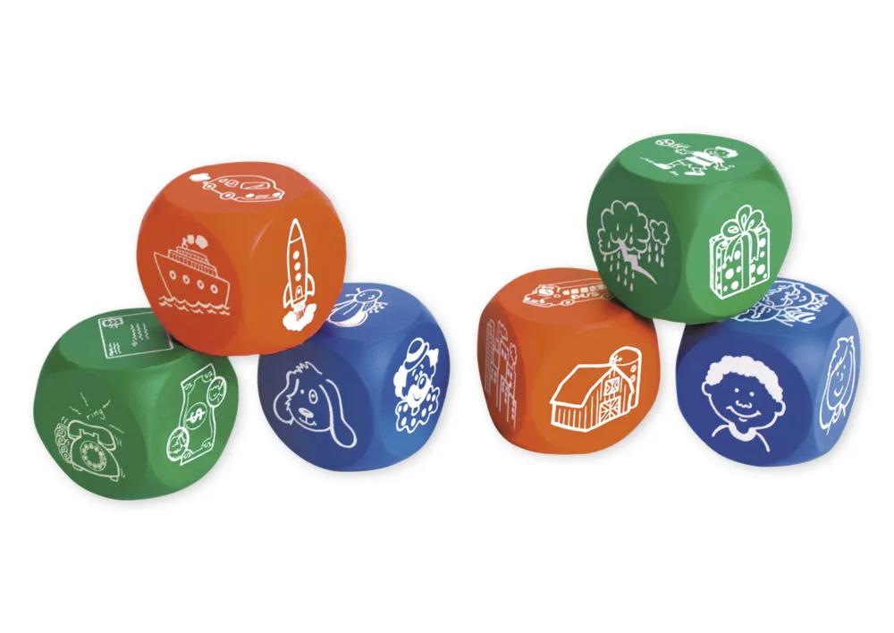 Set Flüster-Würfel 6-tlg. "Bilder", 4 cm