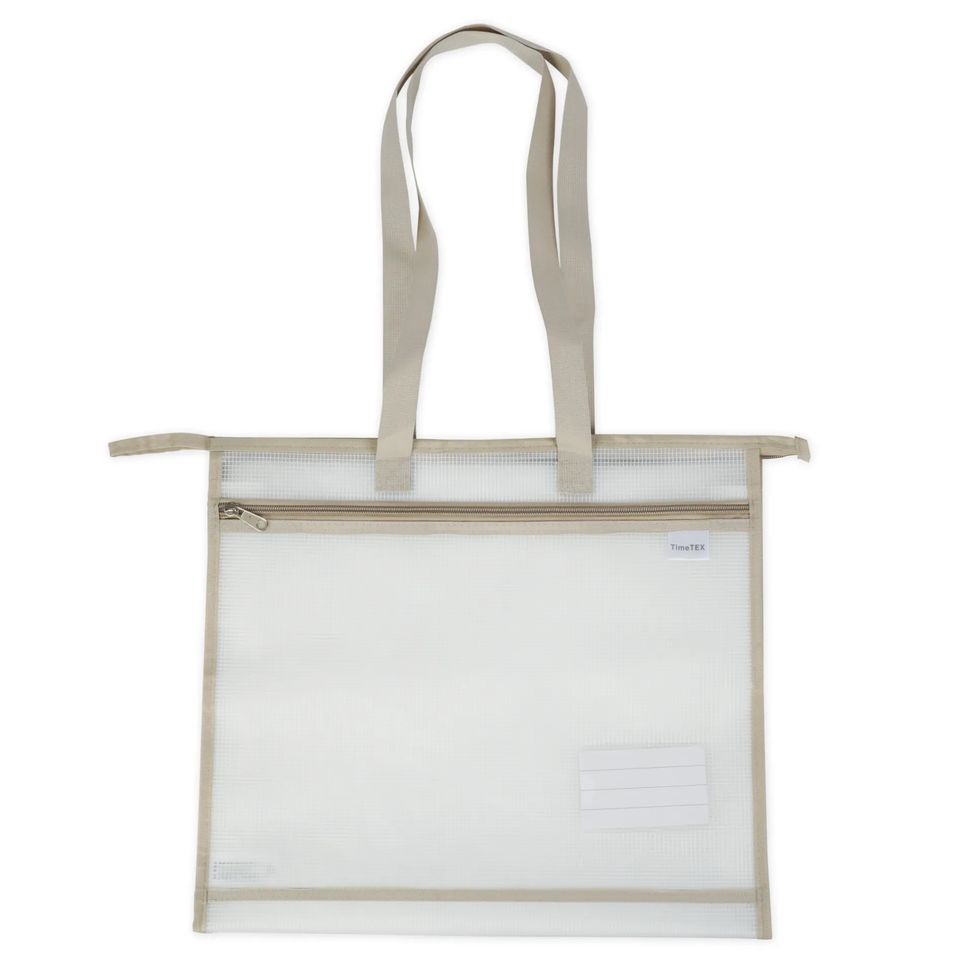 TimeTEX Material-Umhängetasche "OrgaBag", transparent/beige