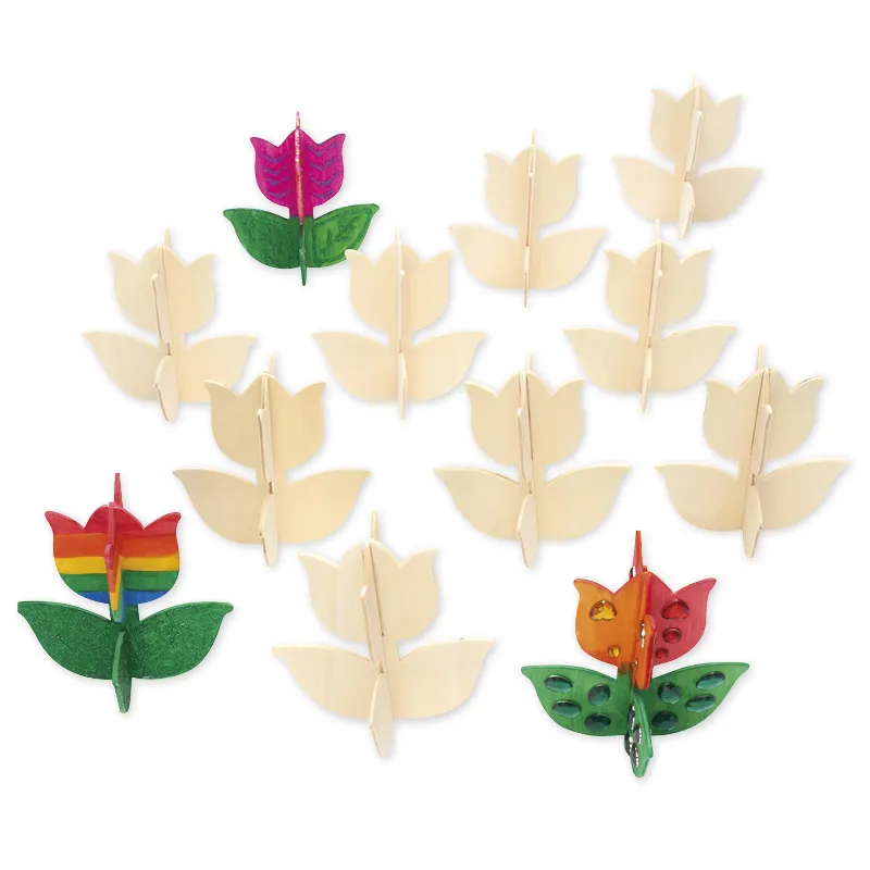 Tulpe aus Holz, 12 Stück