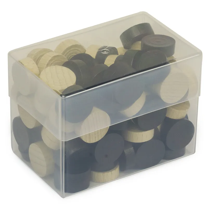 Spielsteine aus Holz, natur/schwarz, 21 mm ø, 100 Stück