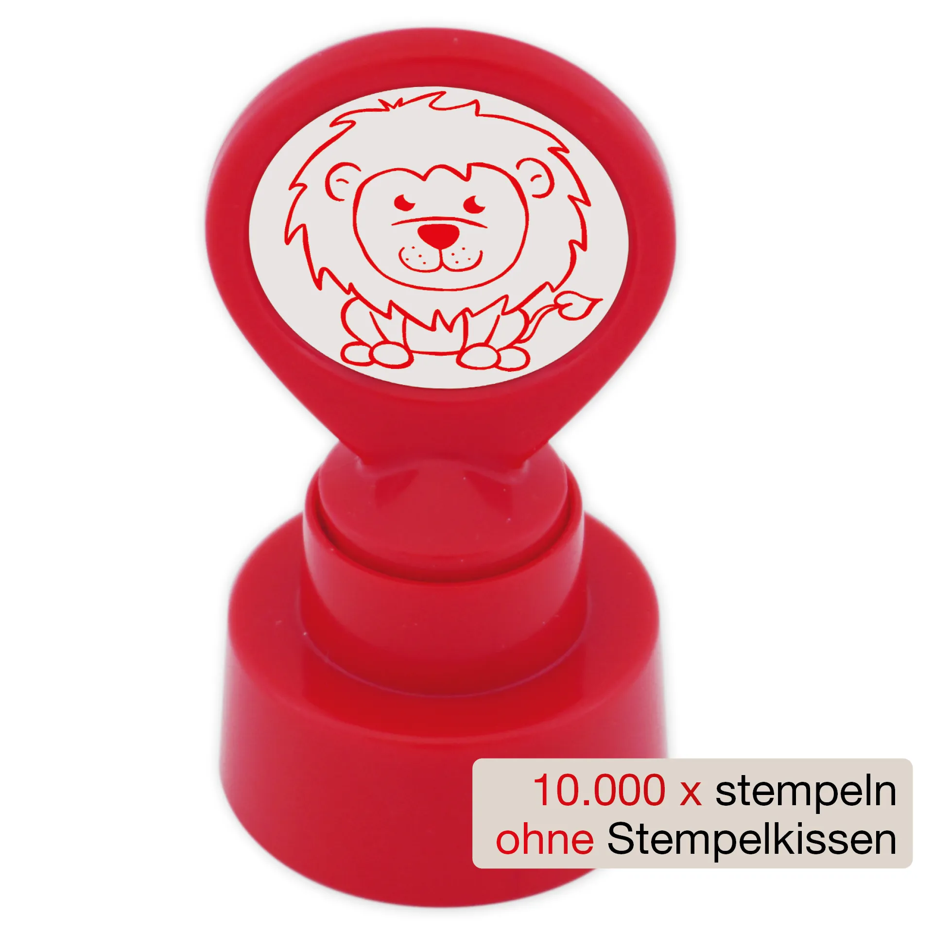 Siebdruck-Stempel "Perpetuum" rund "Löwe"