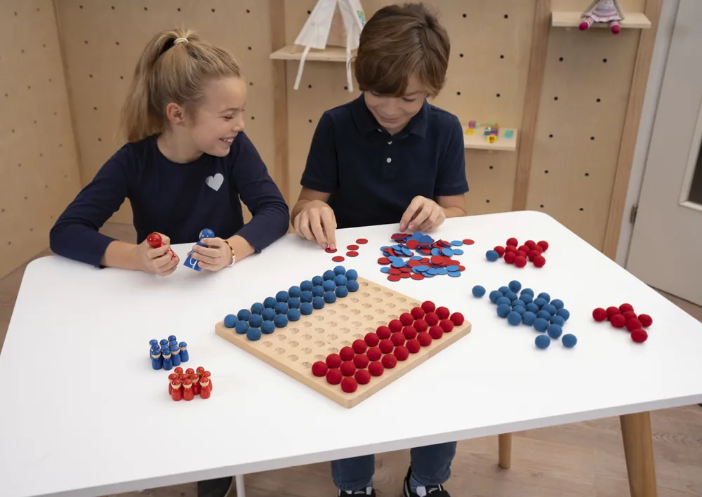 Wendeplättchen blau/rot aus Filz, 100 Stück