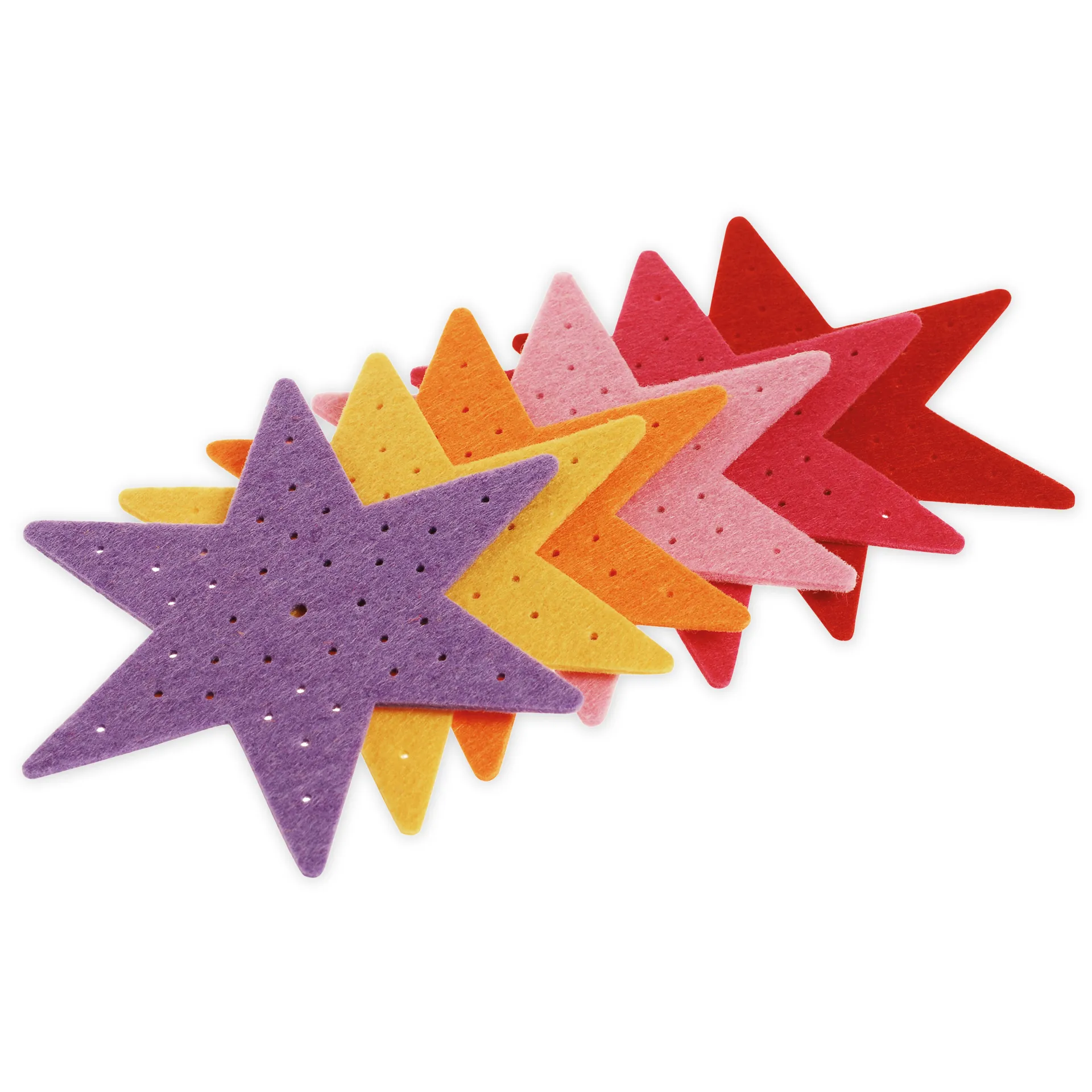Sticksterne aus Filz, 6 Stück