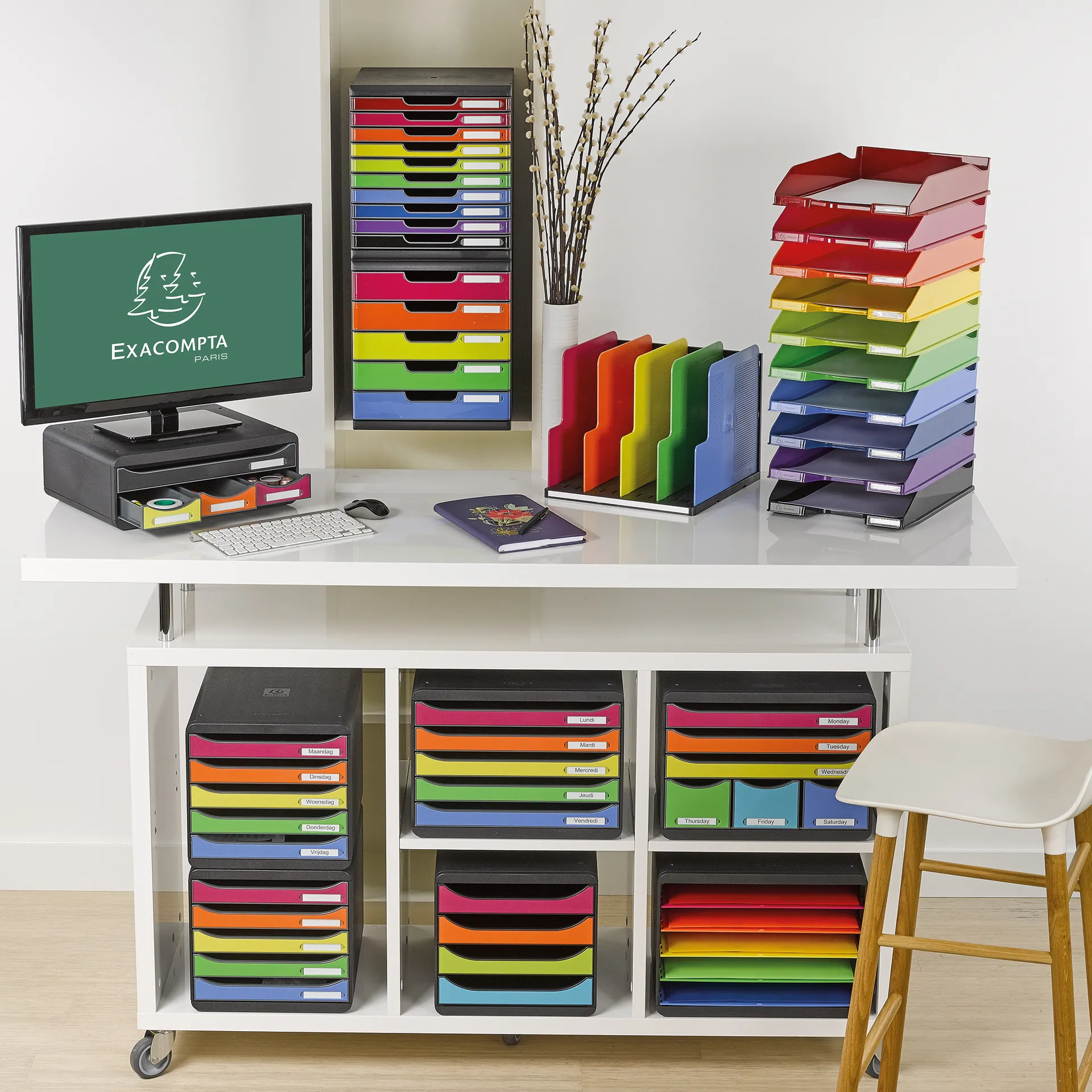 Ablagebox A4 "Regenbogen", Kunststoff mit 5 Fächer