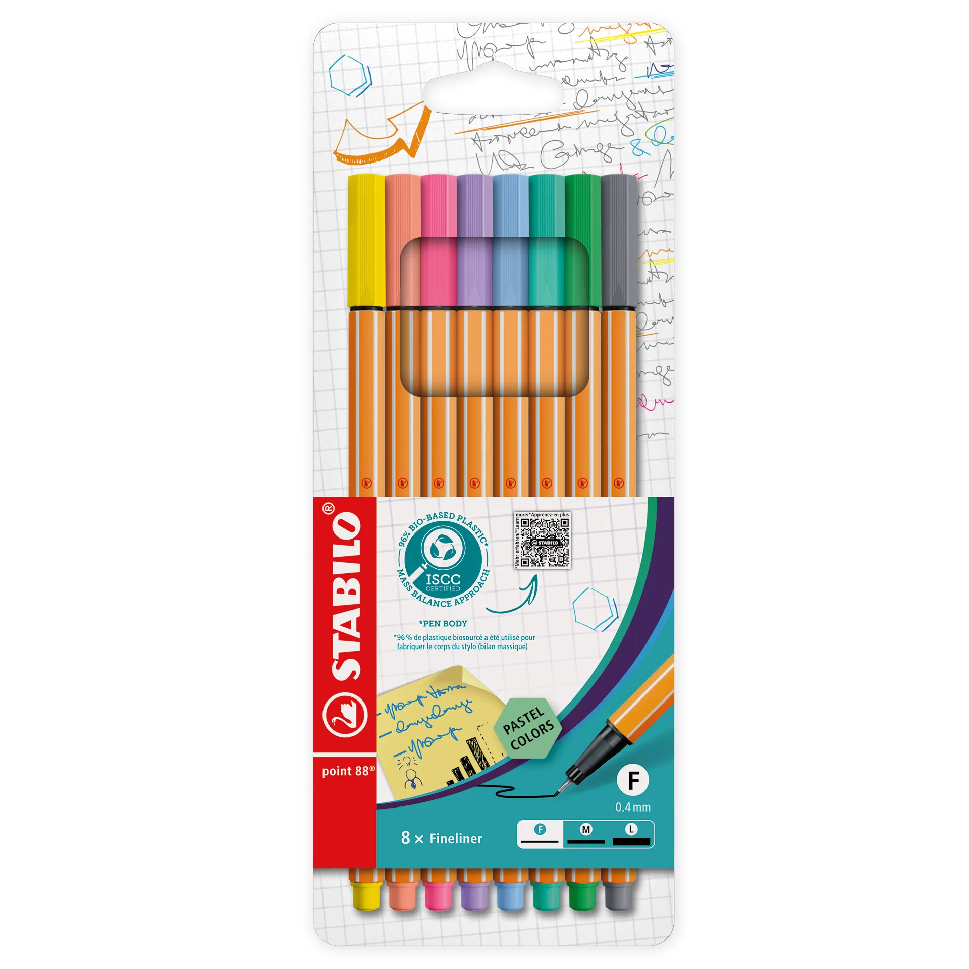 Stabilo point 88 Pastel Fineliner, 8-tlg.