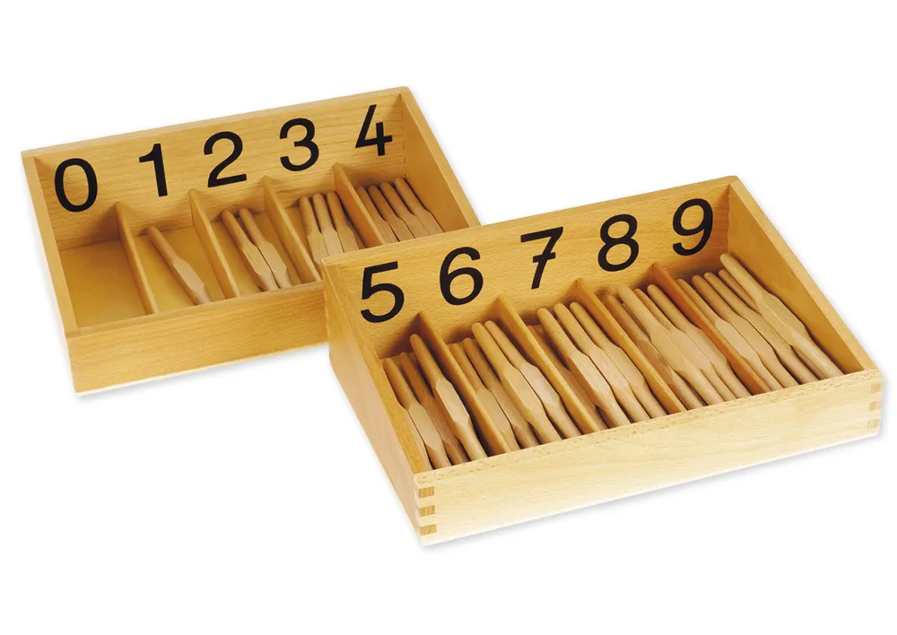 TimeTEX Spindelkästen 0-9, Druckschrift "Montessori Premium"