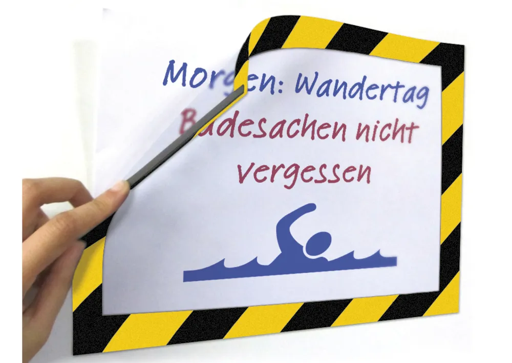 Signal-Rahmen-Einstecktaschen A4, magnetisch, 3-tlg.