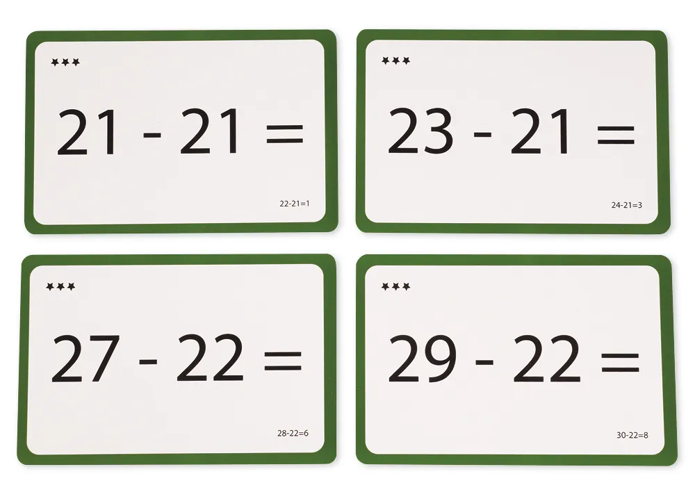 Lernkarten Mathematik "Subtraktionsaufgaben", 249-tlg. in Kartonbox