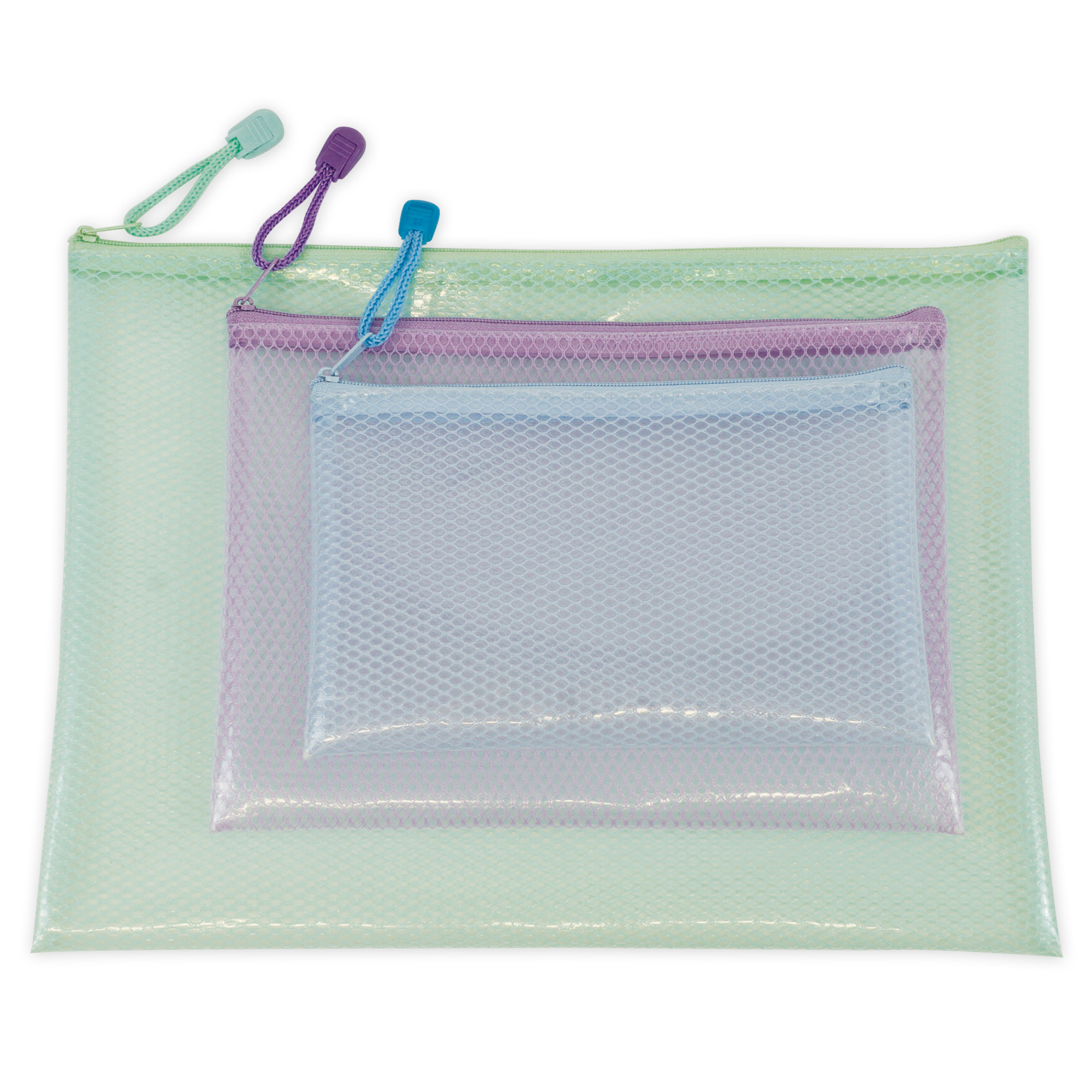TimeTEX Set Flexo-Utensilien-Taschen farbig, 3-tlg.