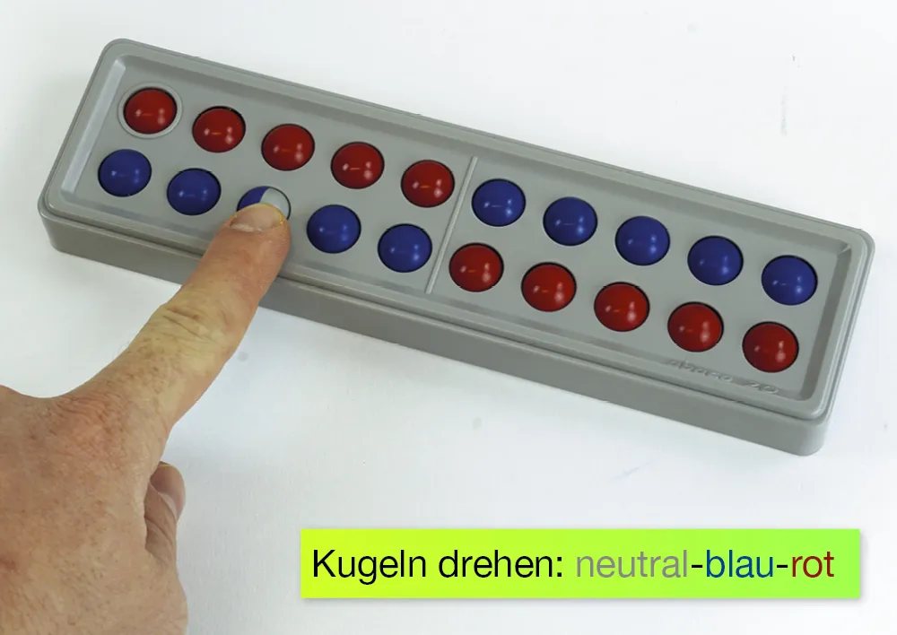 Abaco 20 ohne Zahlen, rot-blau, Zähl- und Rechenrahmen