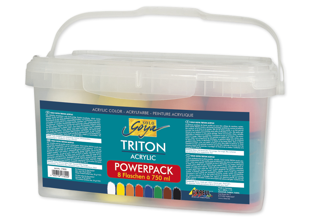 Set SOLO GOYA Triton Acryl-Farben, 8 x 750 ml