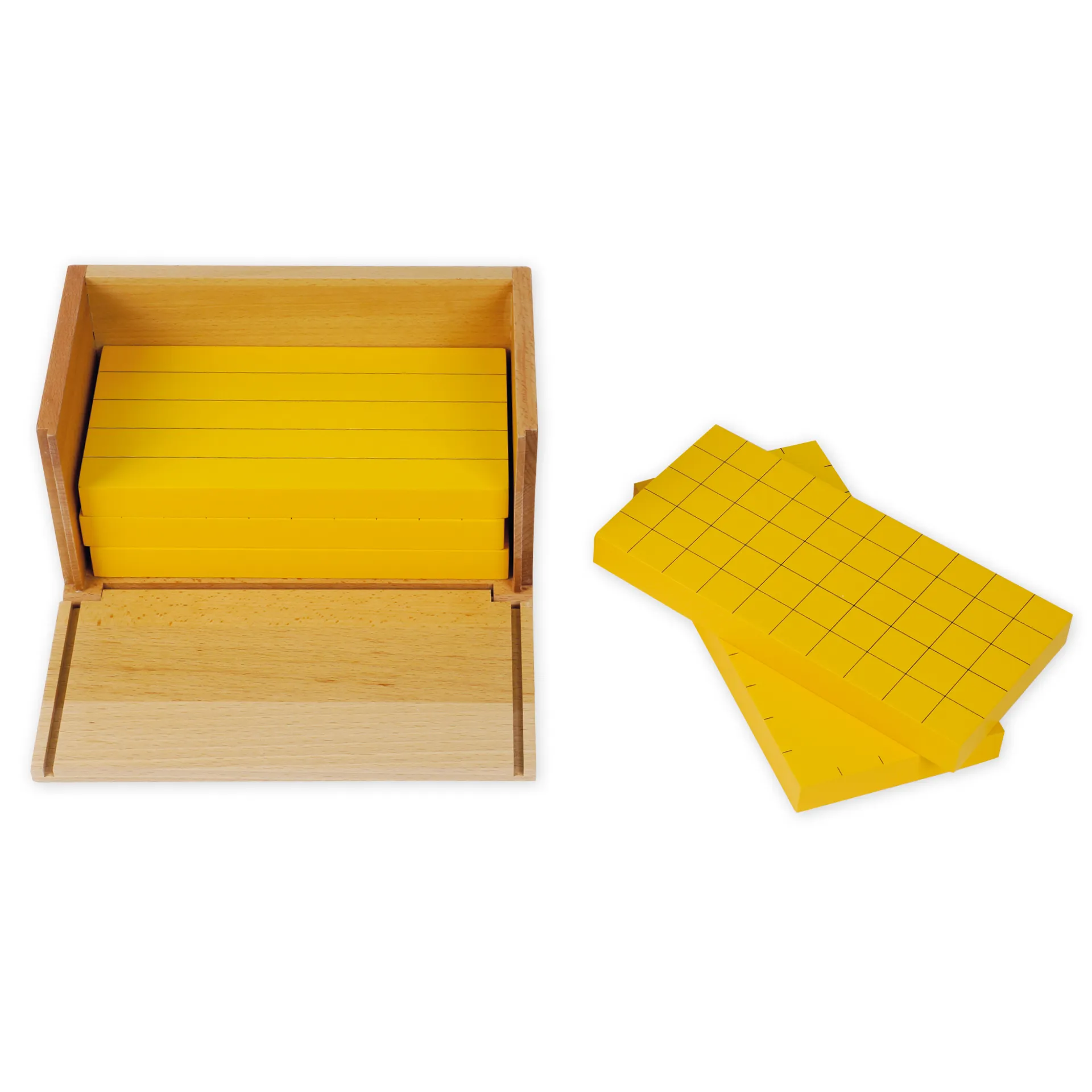 TimeTEX Satz mit fünf gelben Prismen "Montessori Premium"