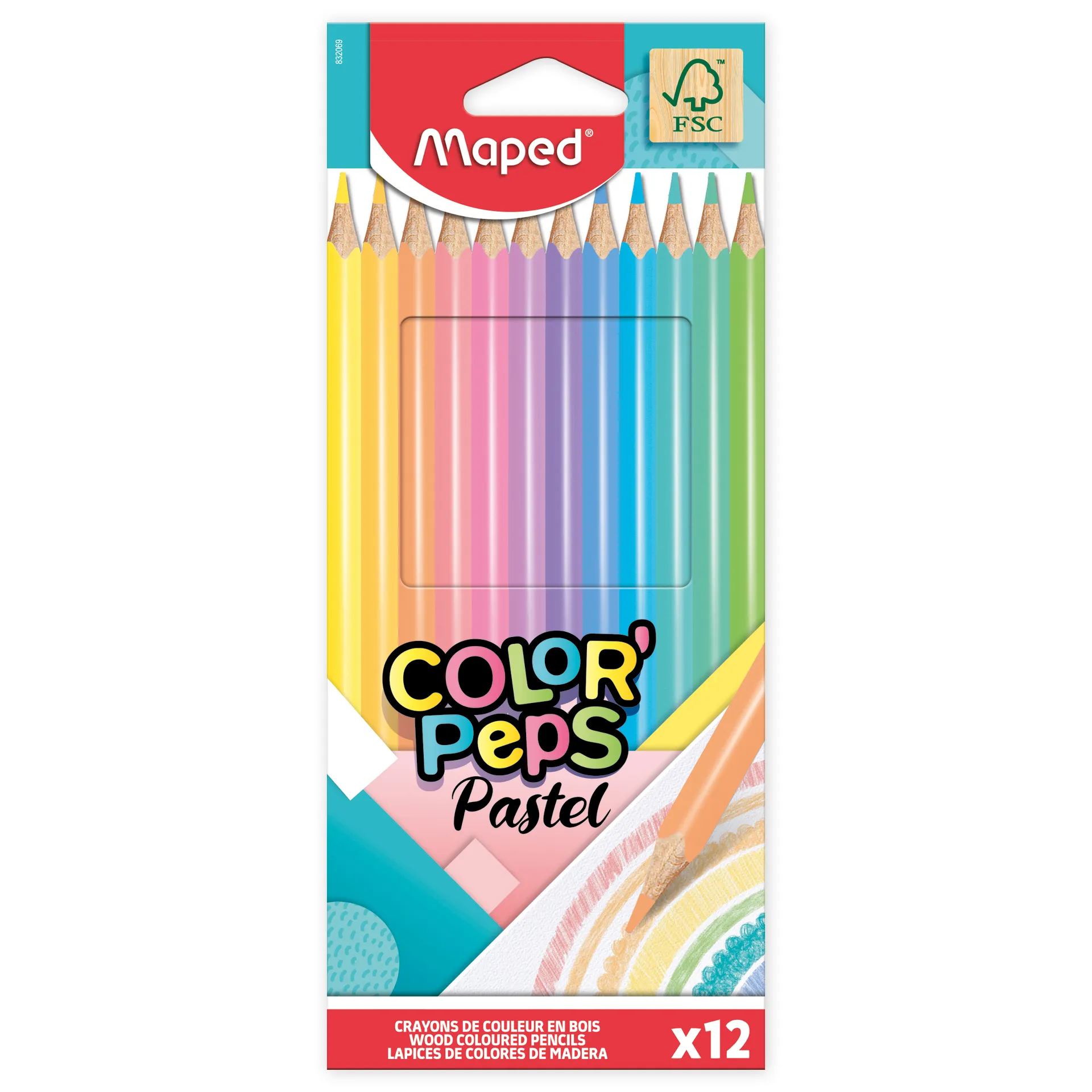 Buntstifte COLOR'PEPS Pastel, 12 Stück