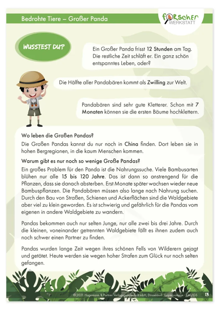 Projektset "Bedrohte Tiere an Land", 12-tlg