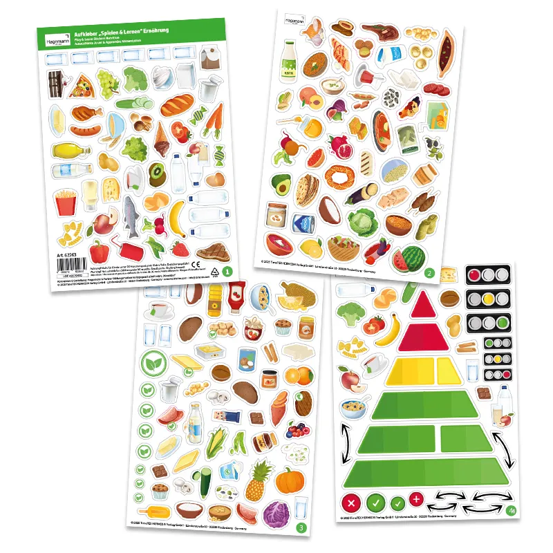 Aufkleber „Spielen und Lernen“ Ernährung, 206-tlg.