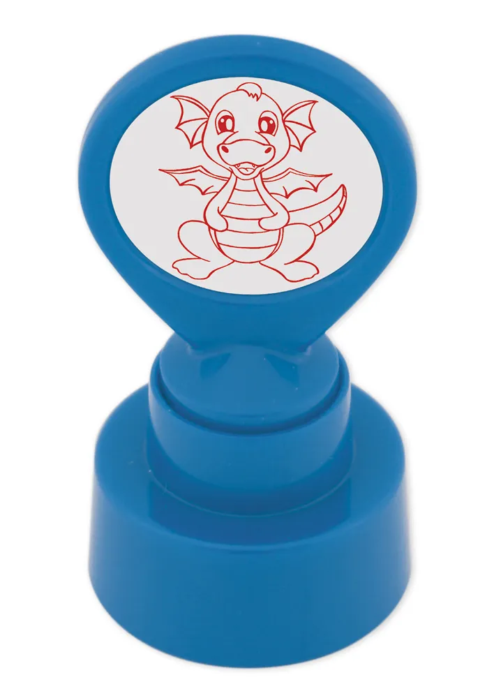 Siebdruck-Stempel "Perpetuum" rund "Drache"