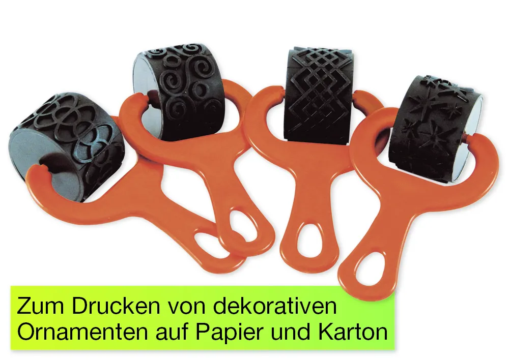 Muster-Gummirollen, 4-tlg.