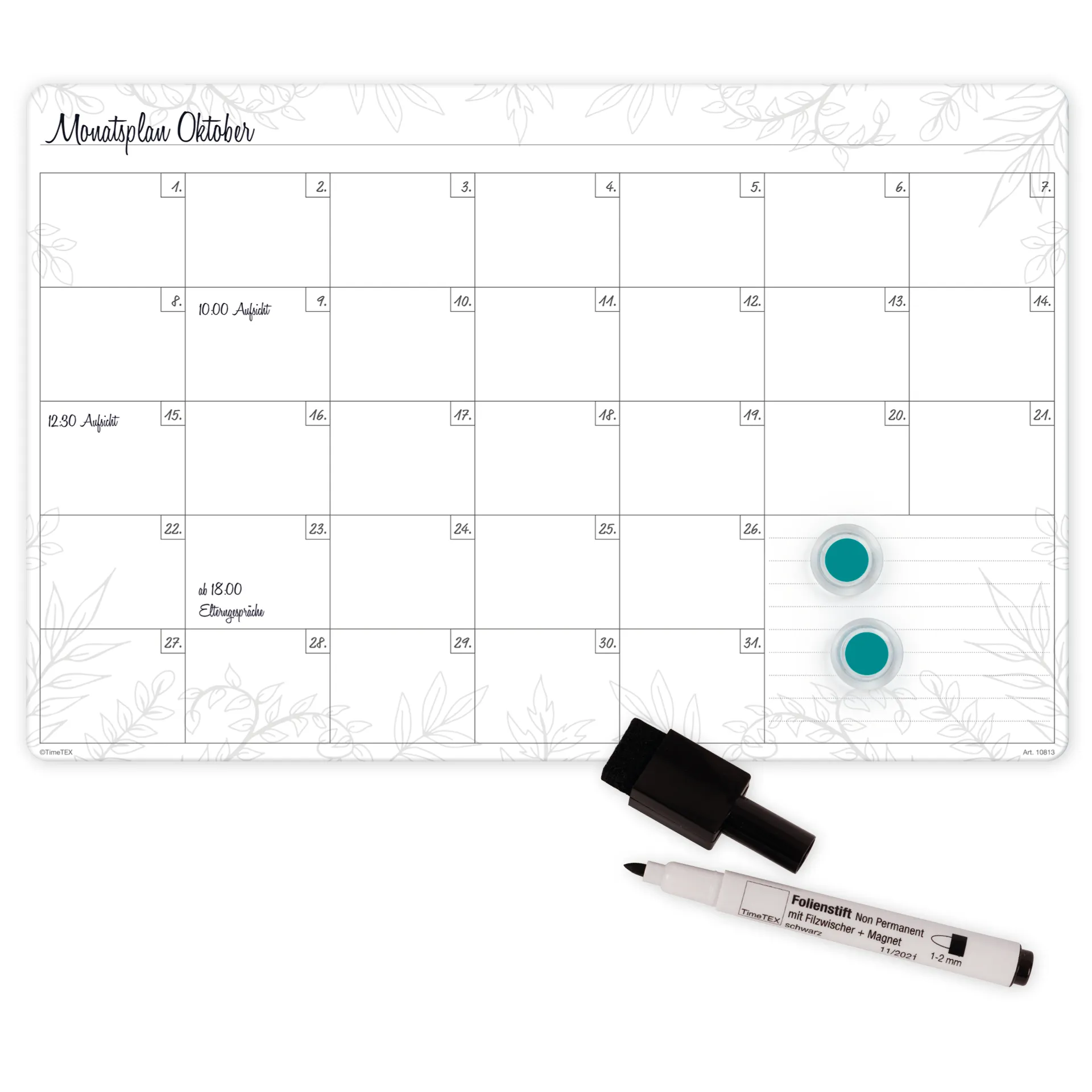 TimeTEX Whiteboard-Monatsplan A3-Plus "Mein Monat", magnetisch, 4-tlg.