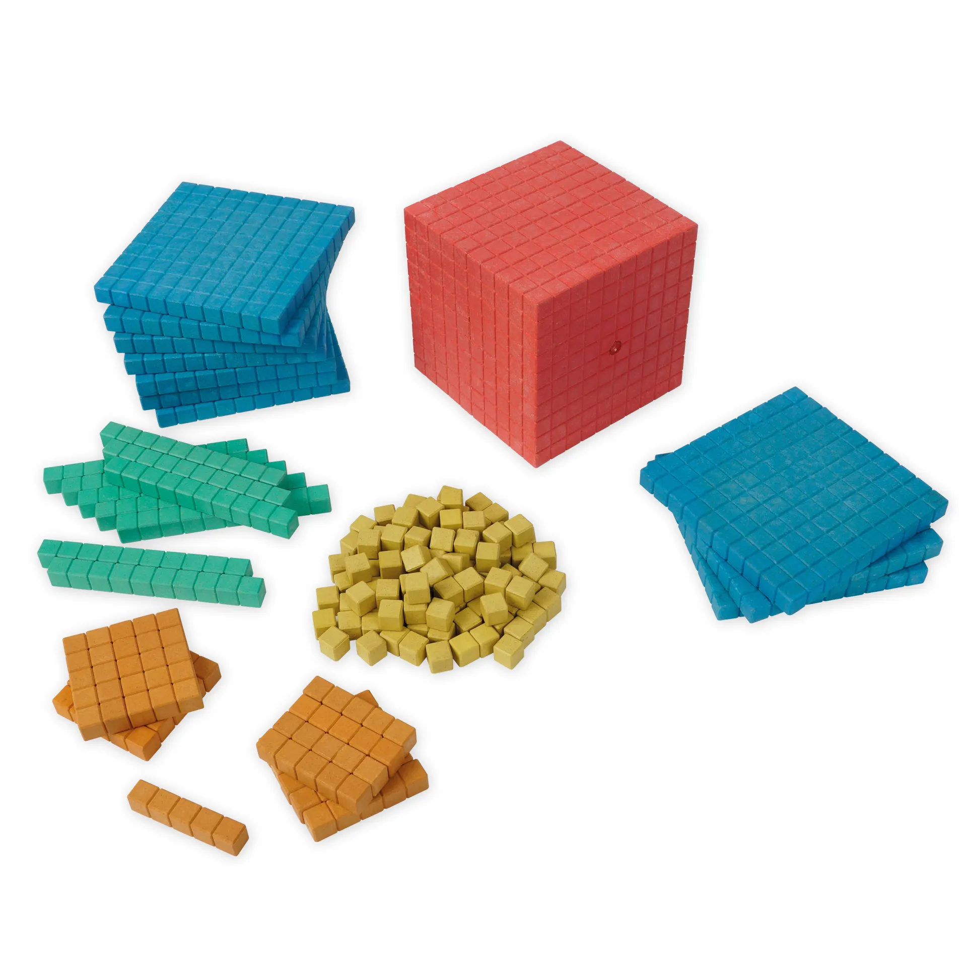 Dienes Grundsortiment, 141-tlg., Zahlenraum 1.000, farbig, in Stapel-Box