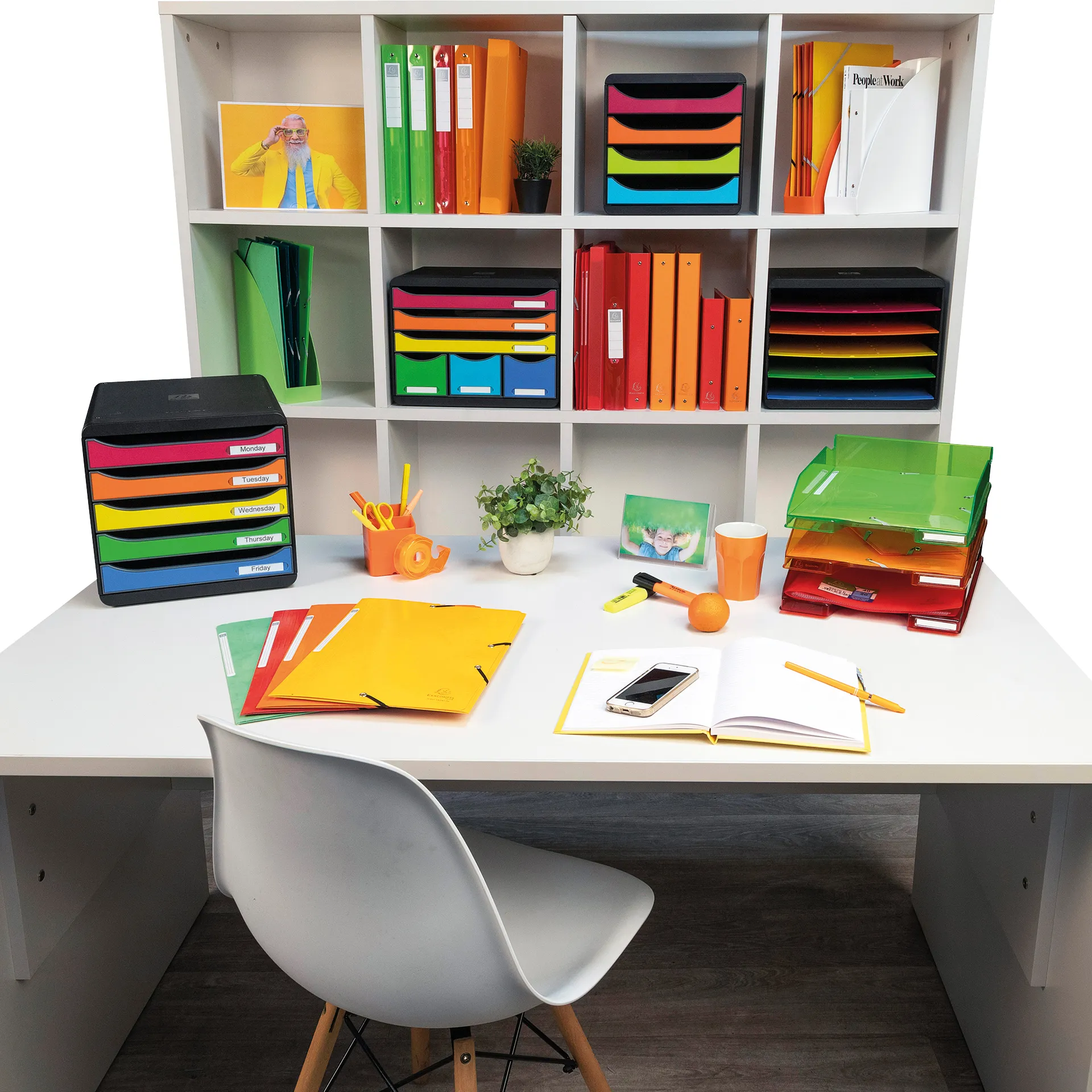 Ablagebox A4 "Regenbogen", Kunststoff mit 5 Fächer