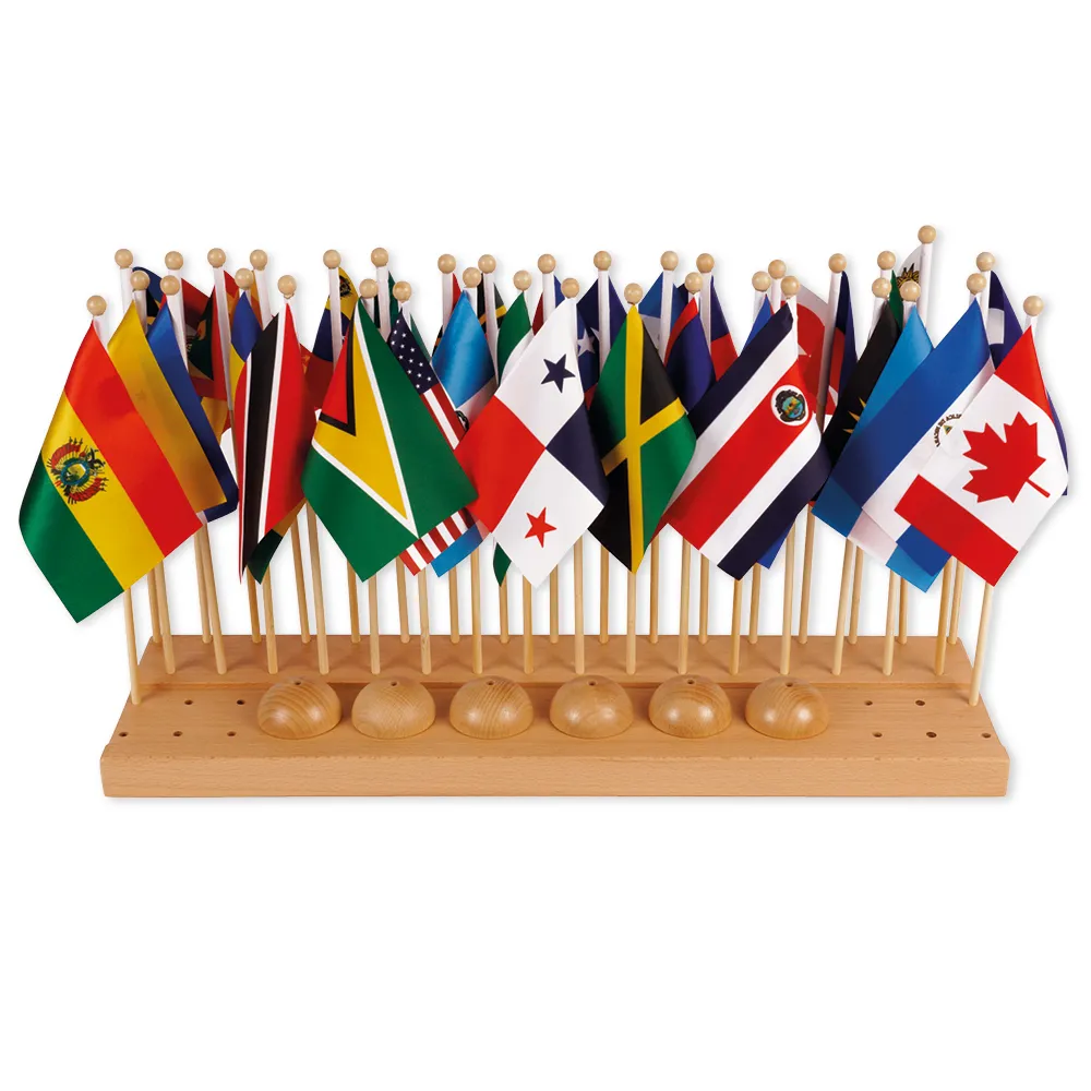 TimeTEX Flaggenständer Nord- und Südamerika "Montessori Premium"