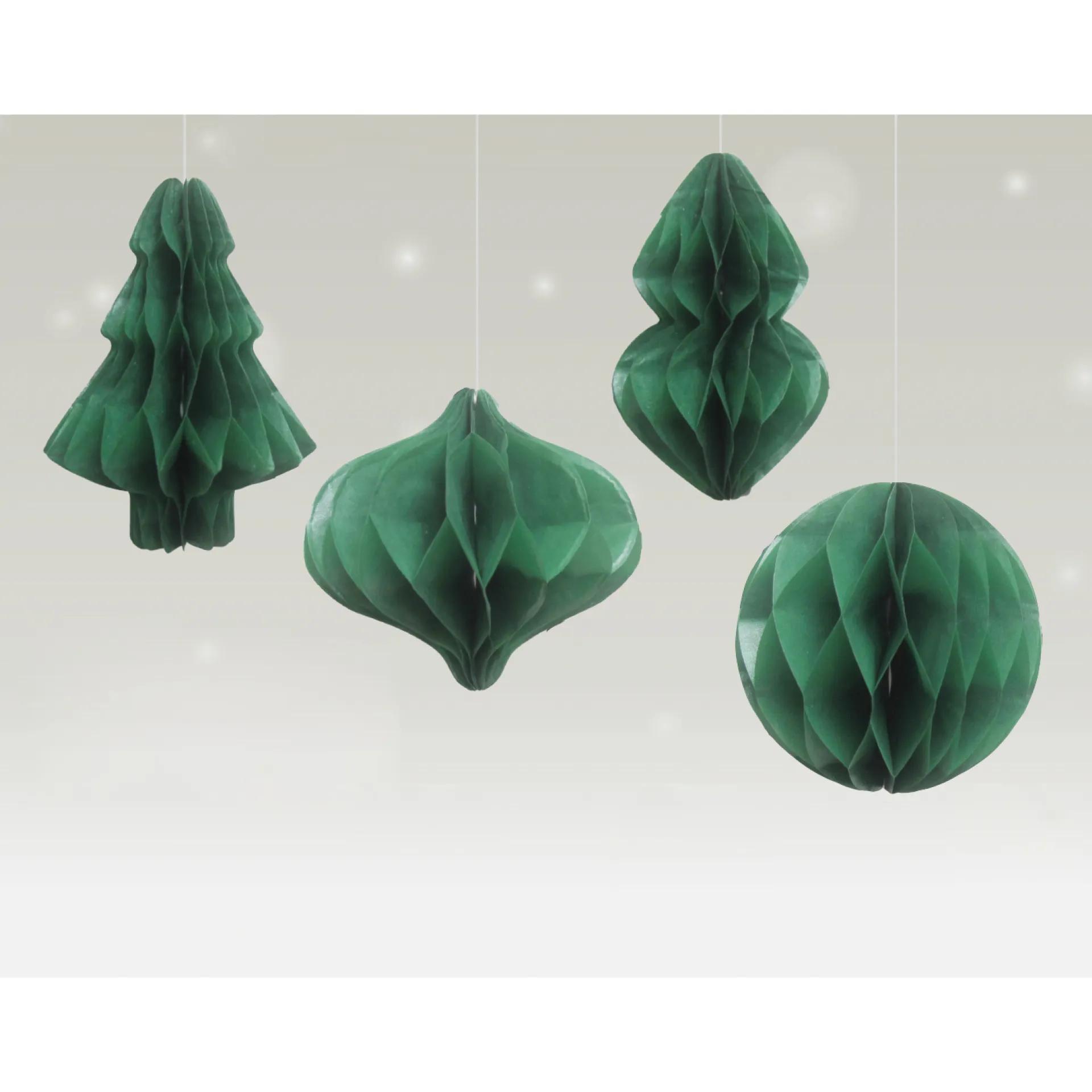 Deko-Set "Weihnachten Honeycomp" aus Papier, 4-tlg.