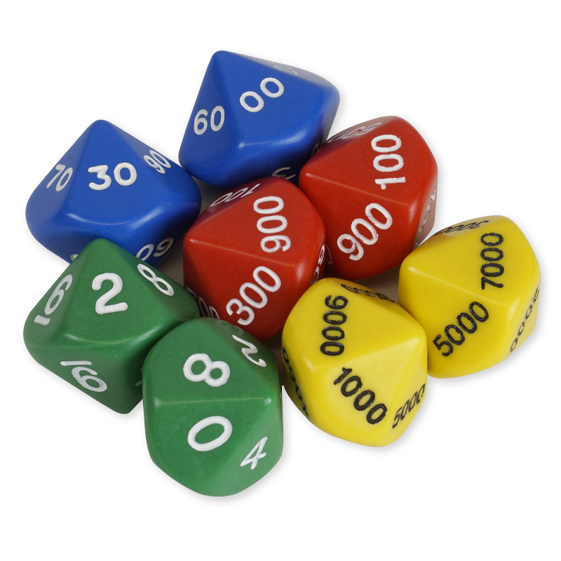 Set Zehnseitiger Würfel 8-tlg., ca. 20 mm
