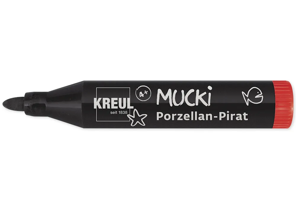 MUCKI Porzellan-Stifte kurz, Strichstärke 2-5 mm, 5 Stück
