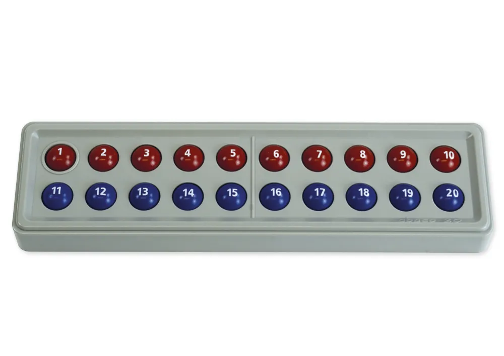 ABACO 20 mit Zahlen, rot-blau, Zähl- und Rechenrahmen