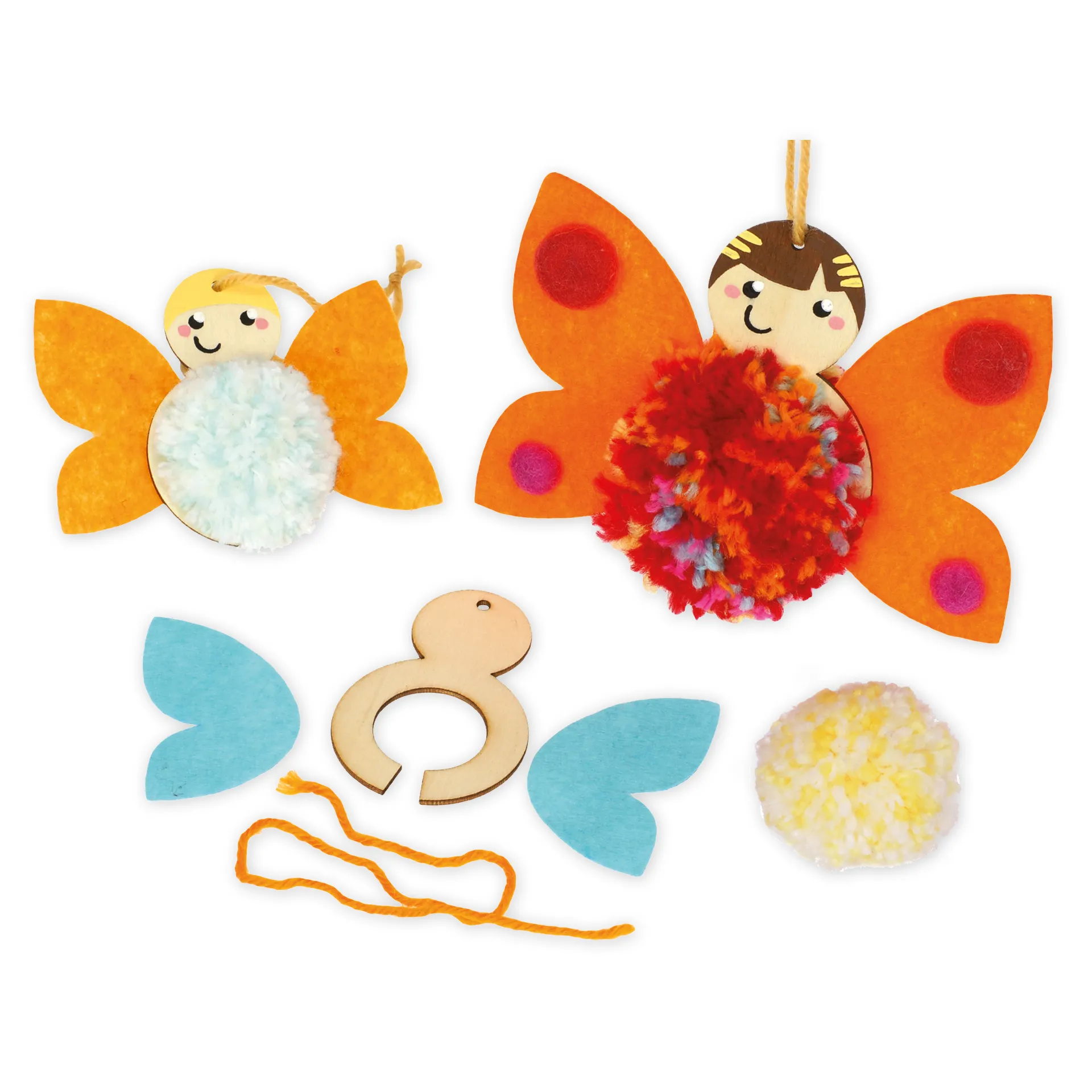 Holzanhänger für Pompons, 12-tlg.