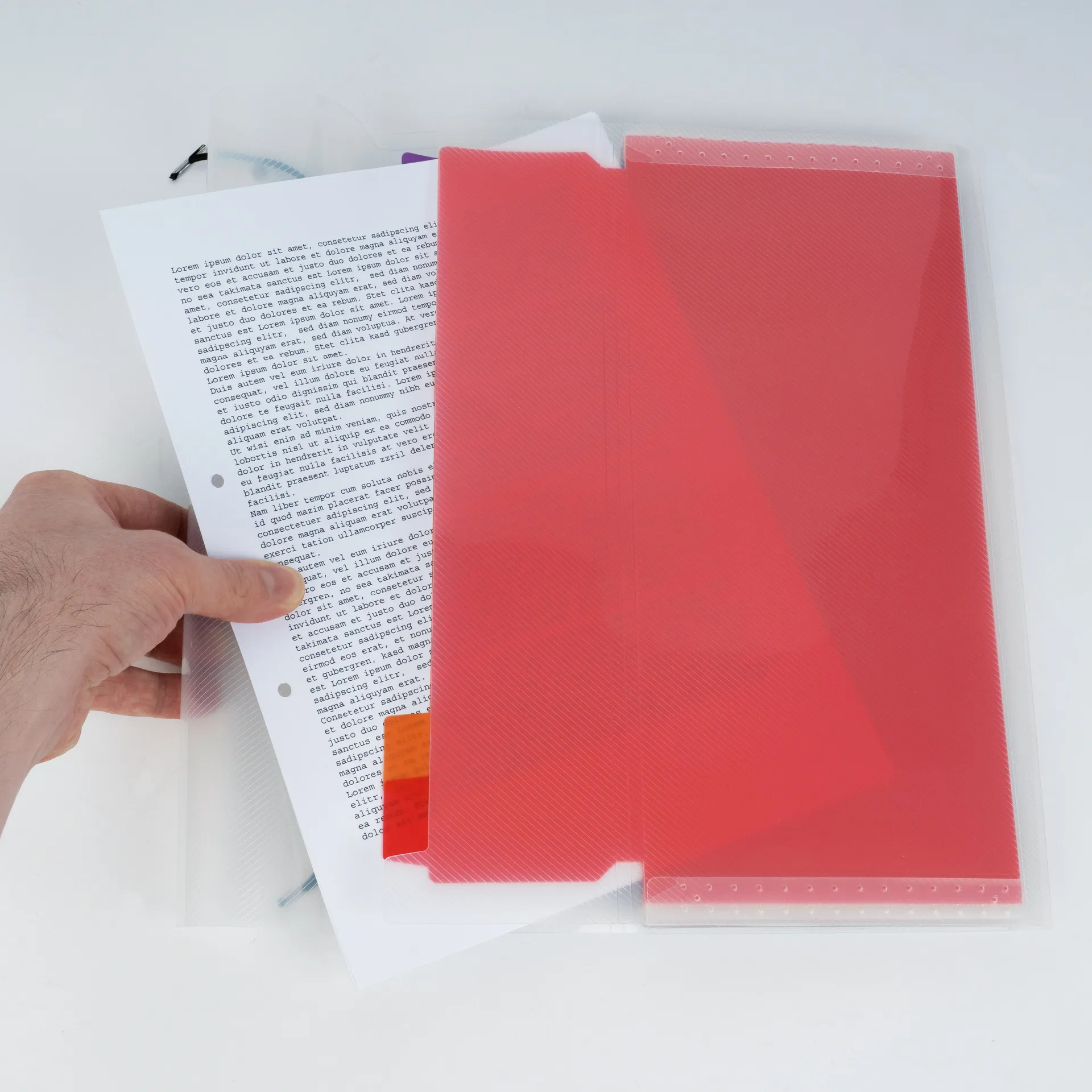 TimeTEX Fächermappe A4-Plus, transparent farbig