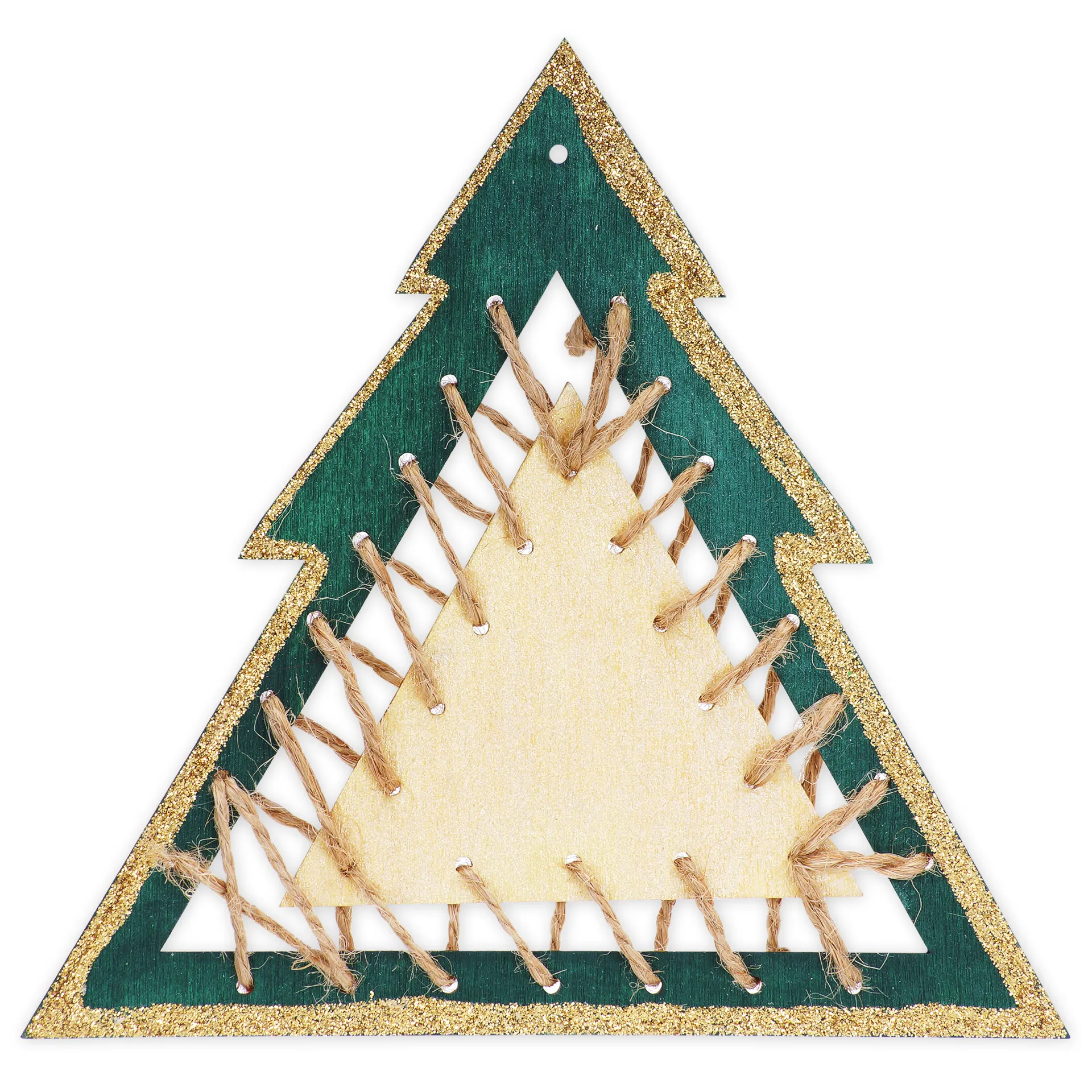 Fädeltannen aus Holz, 12 Stück