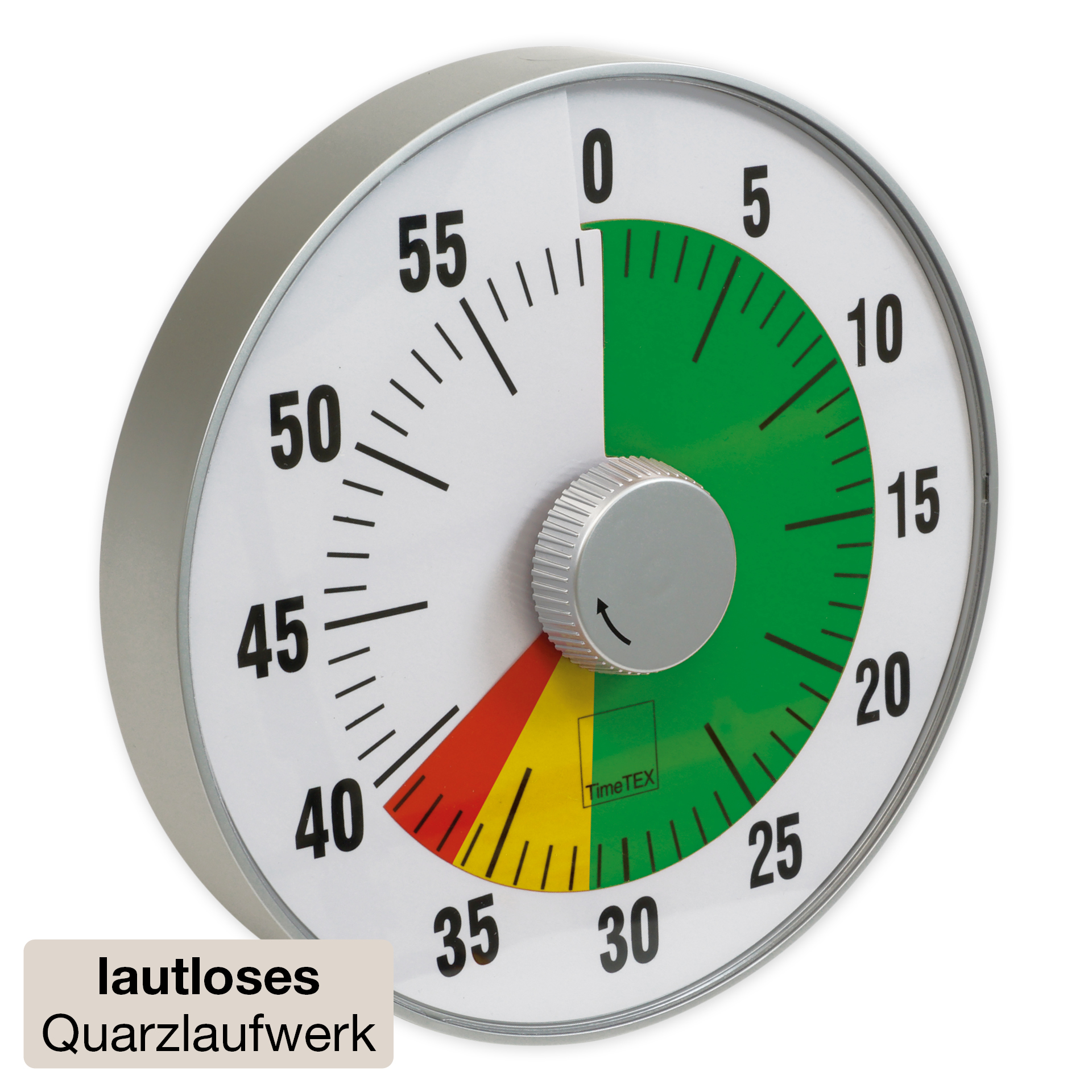 TimeTEX Zeitdauer-Uhr "lautlos" L, 19 cm ø mit Ampelscheibe