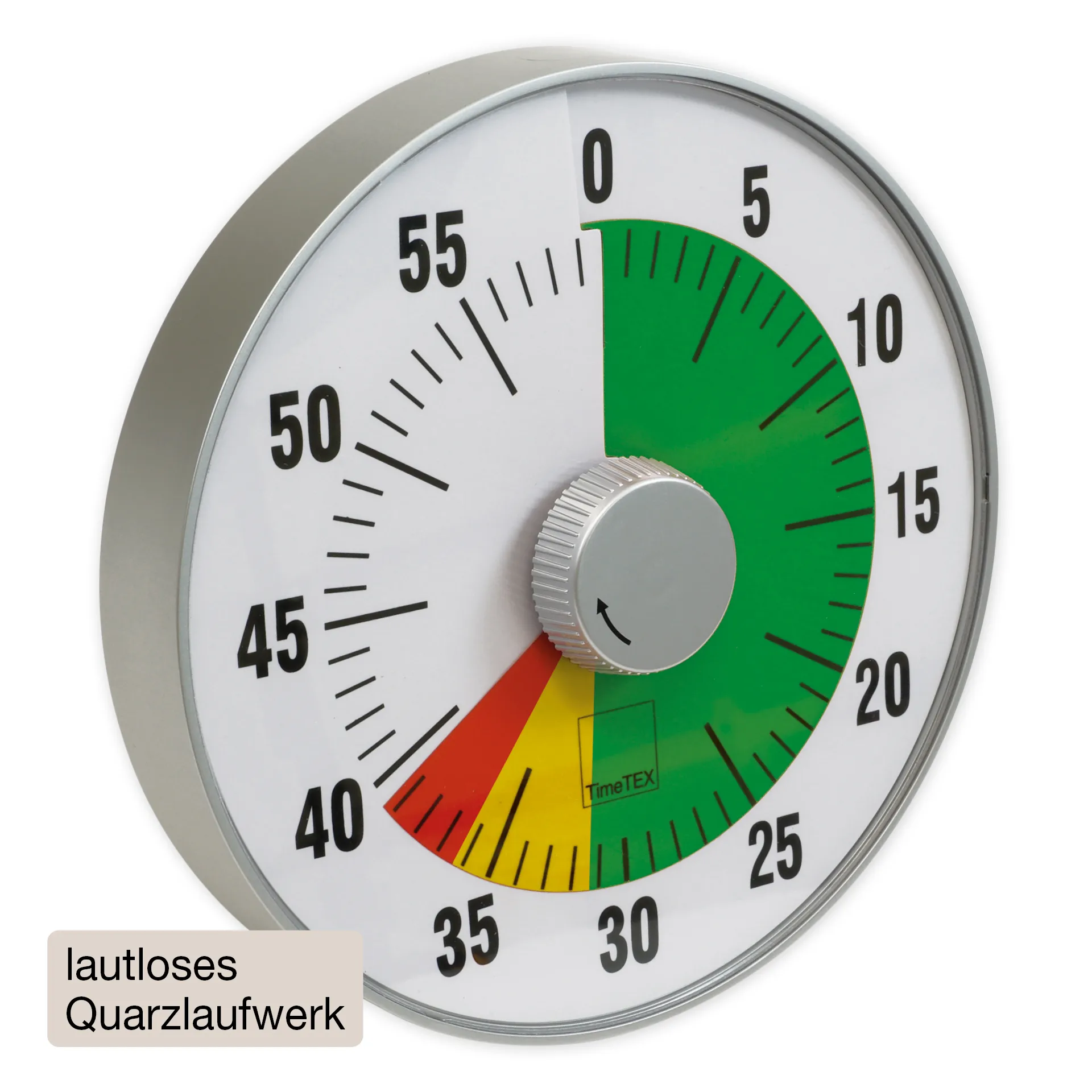 TimeTEX Zeitdauer-Uhr "lautlos" L, 19 cm ø mit Ampelscheibe