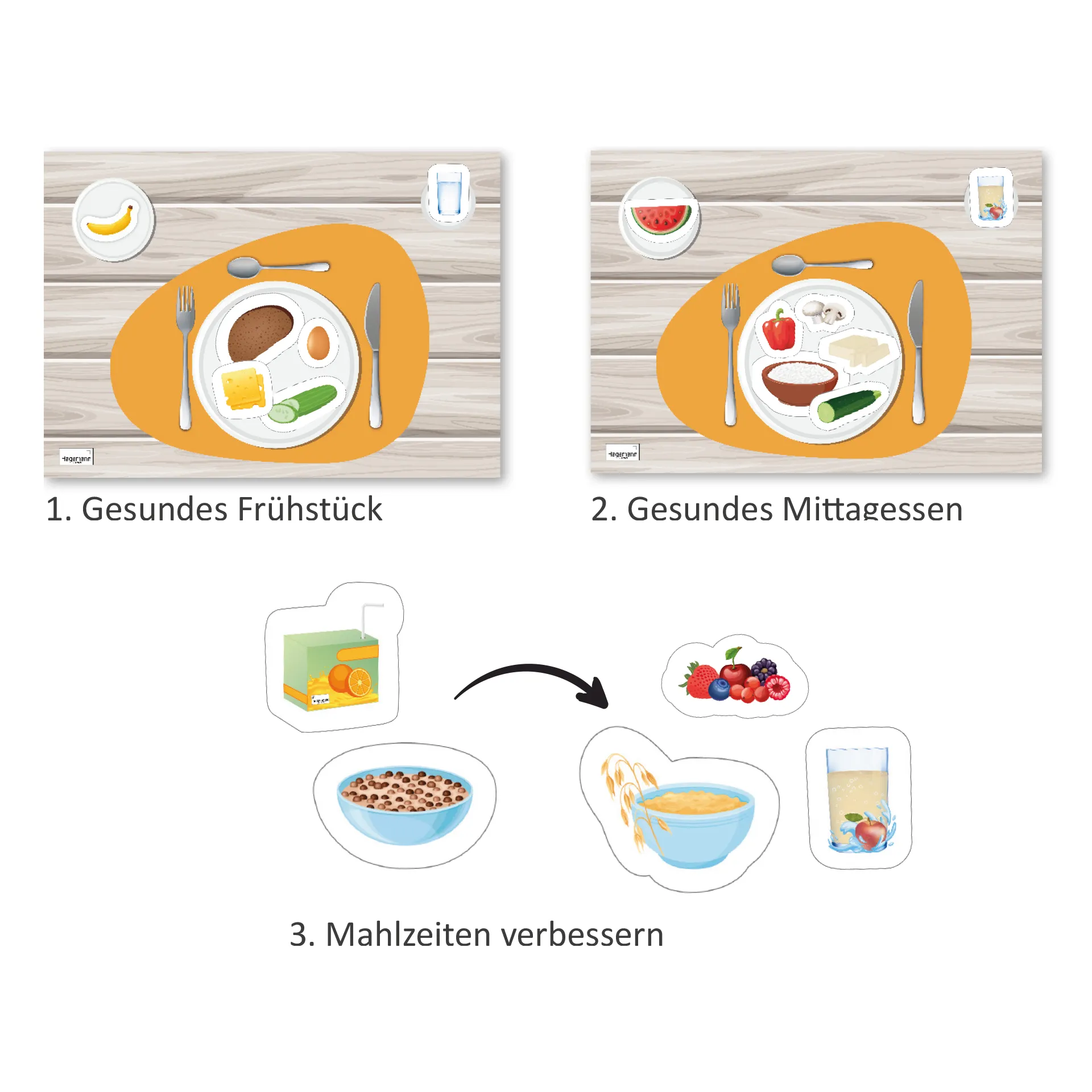 Hagemann Lernset Vegetarische und vegane Ernährung (magnetisch), 61-tlg.
