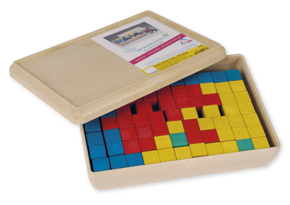 Soma-Holz-Würfel farbig, 150 Einzelwürfel, RE-Wood