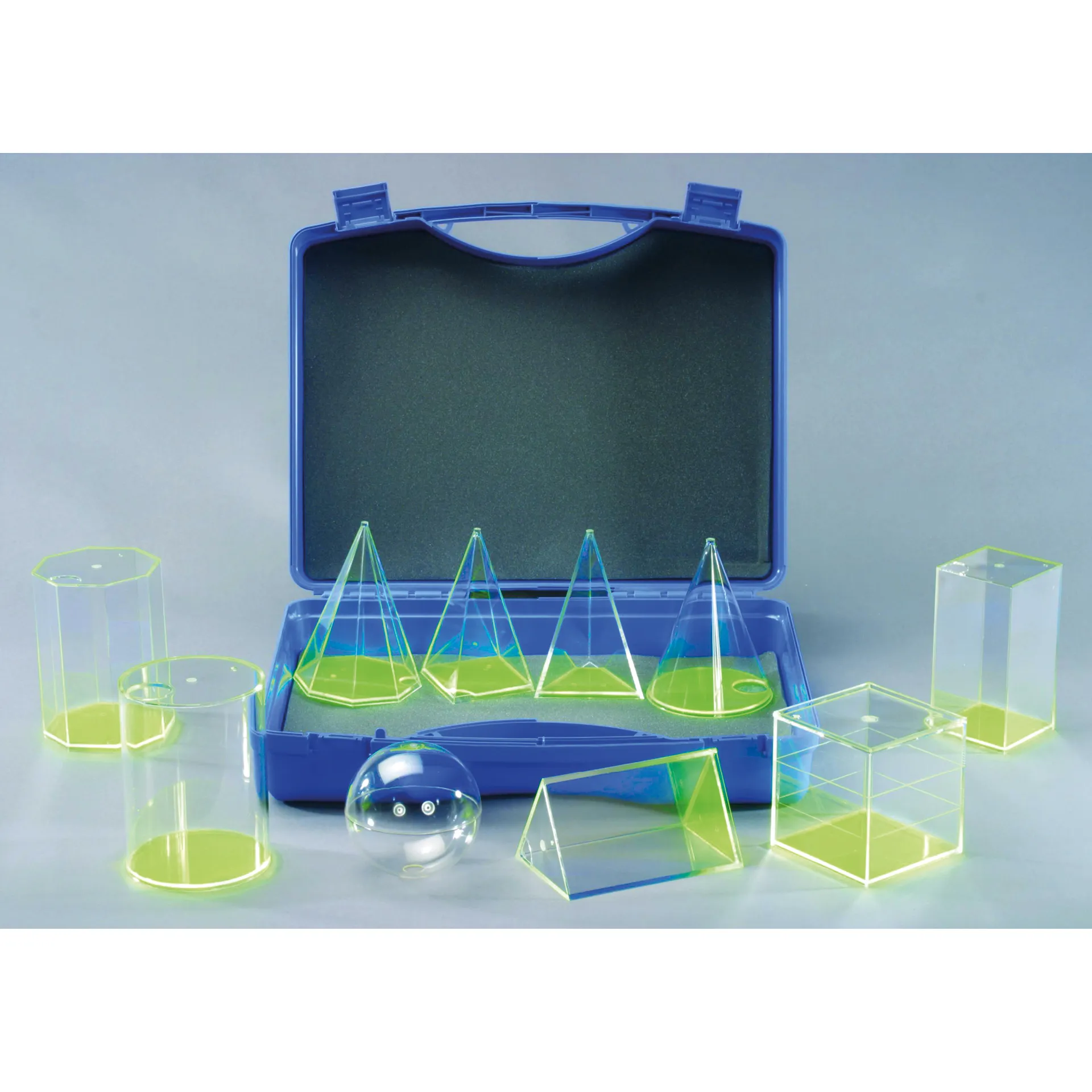 Set Geometrie-Körper zum Befüllen, 10-tlg. im Koffer