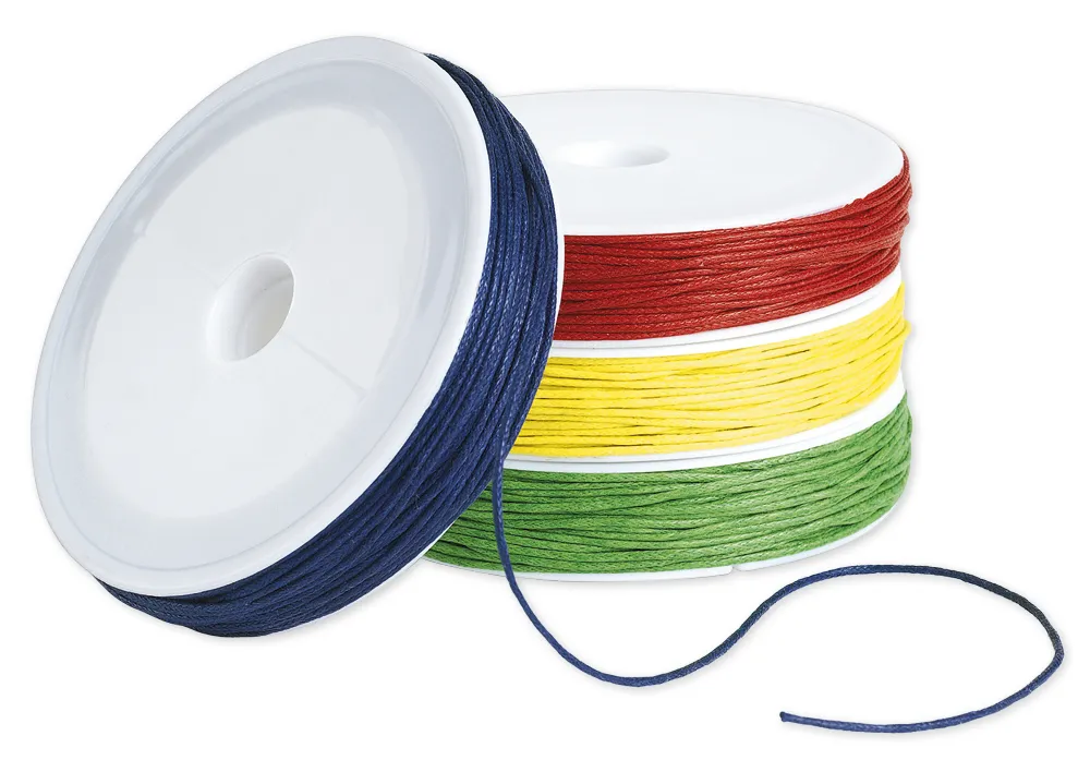 Gewachste Fädelschnur, 4 Farben à 25 m