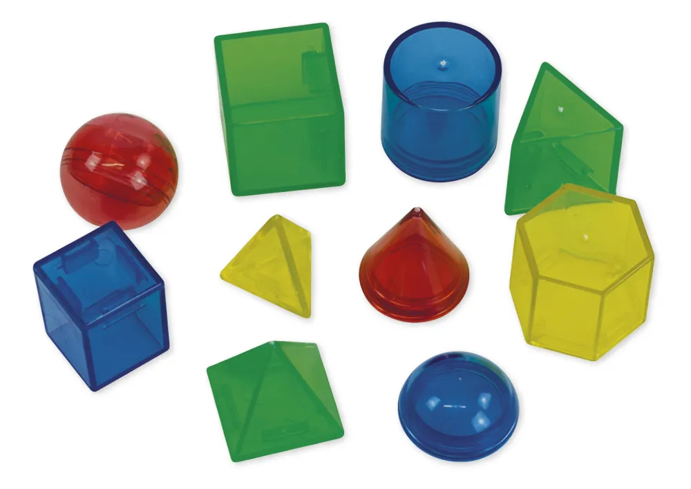 Set Mini-Geometrie-Körper transparent, 40-tlg.