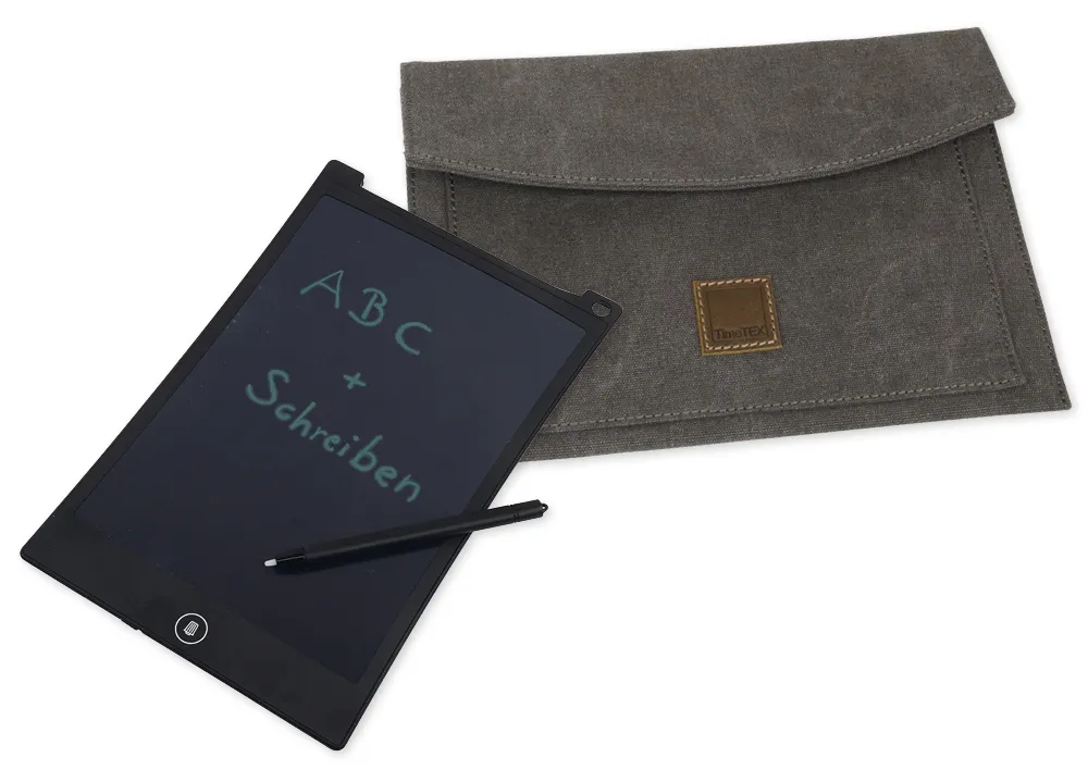 Digitale Schiefertafel SD "A4-XS", schwarzes Display, mit Canvas-Hülle