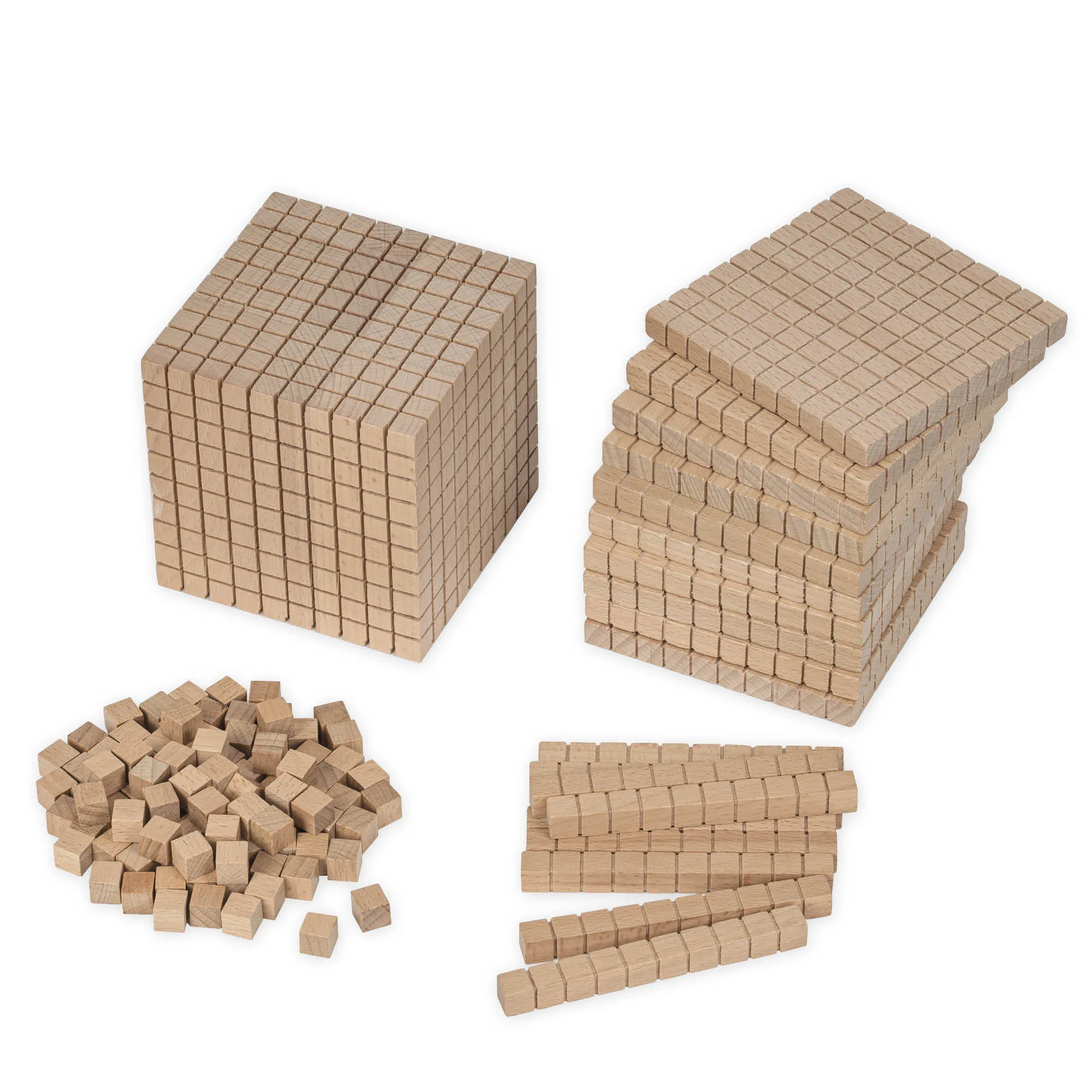 Dienes-Sortiment 121-tlg., aus Holz, Zahlenraum 1.000