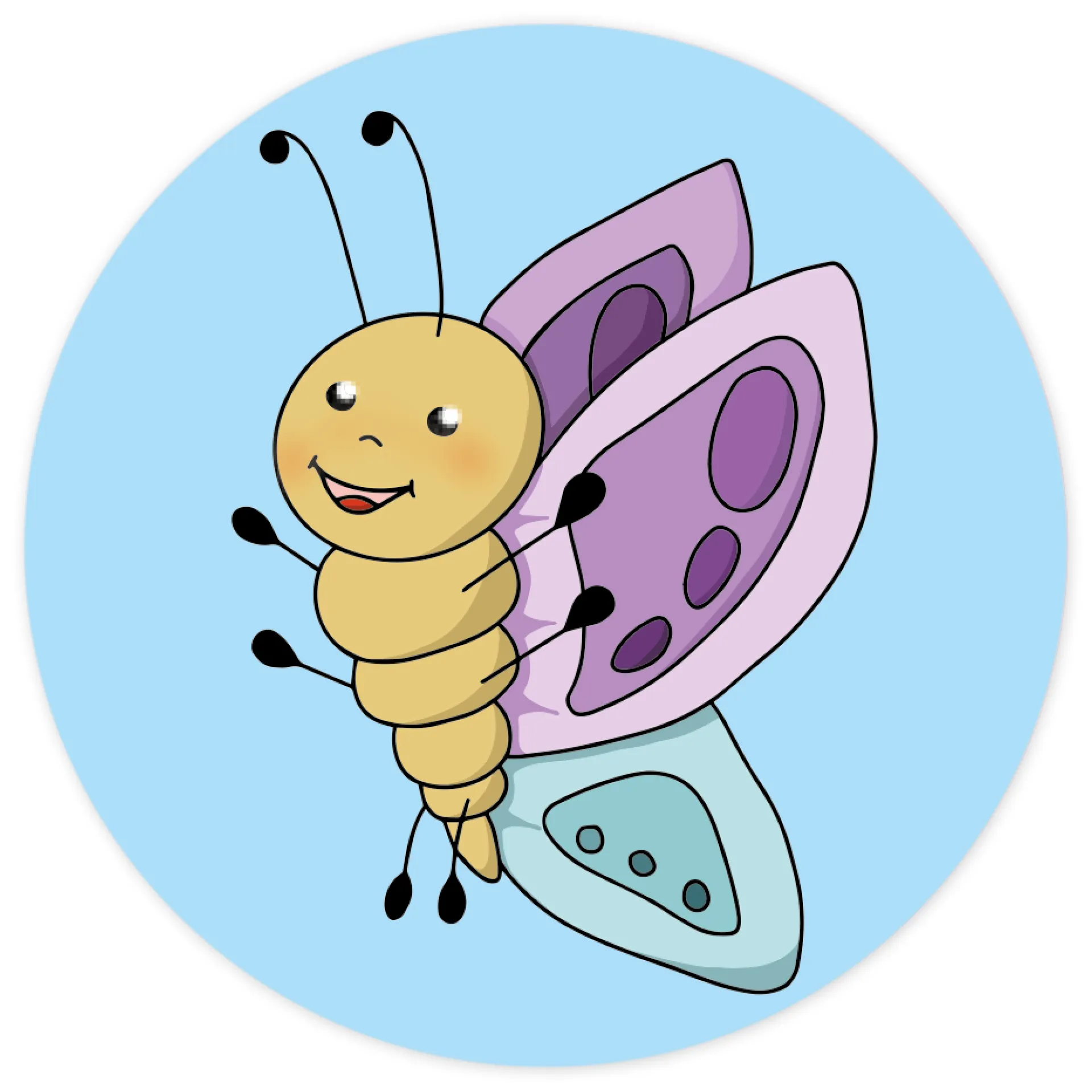 Belobigungs-Aufkleber "Schmetterling" in Spender-Box, 500 Stück