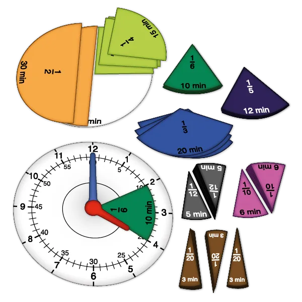 Zeit- und Bruchrechen-Uhr magnetisch, 93897