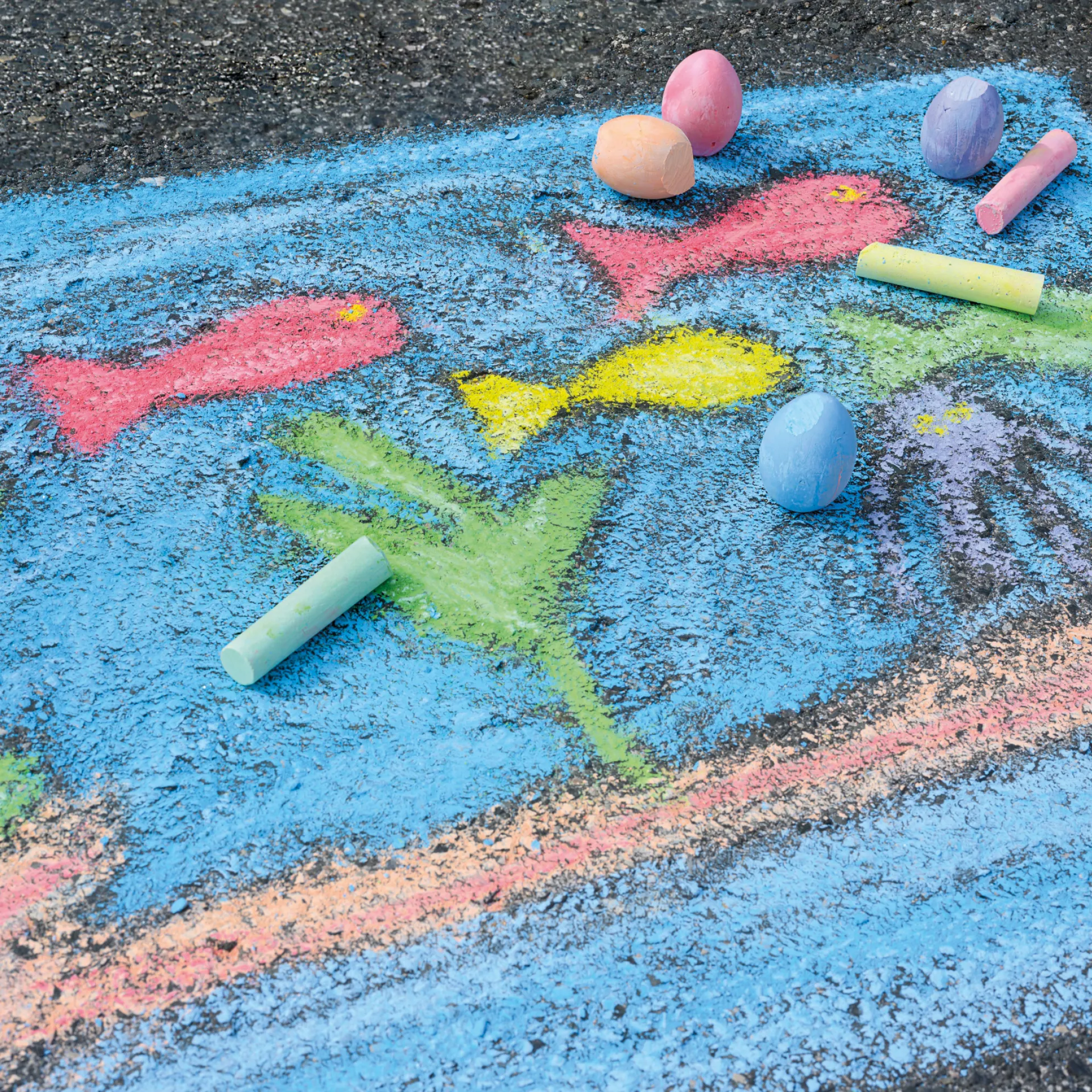Straßen-Malkreide, 100 Stück im Eimer