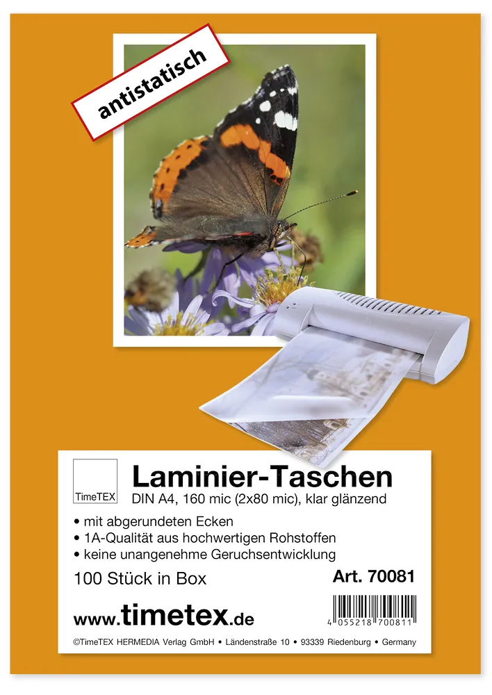 Laminier-Taschen A4 2x80 mic glänzend, 100 Stück