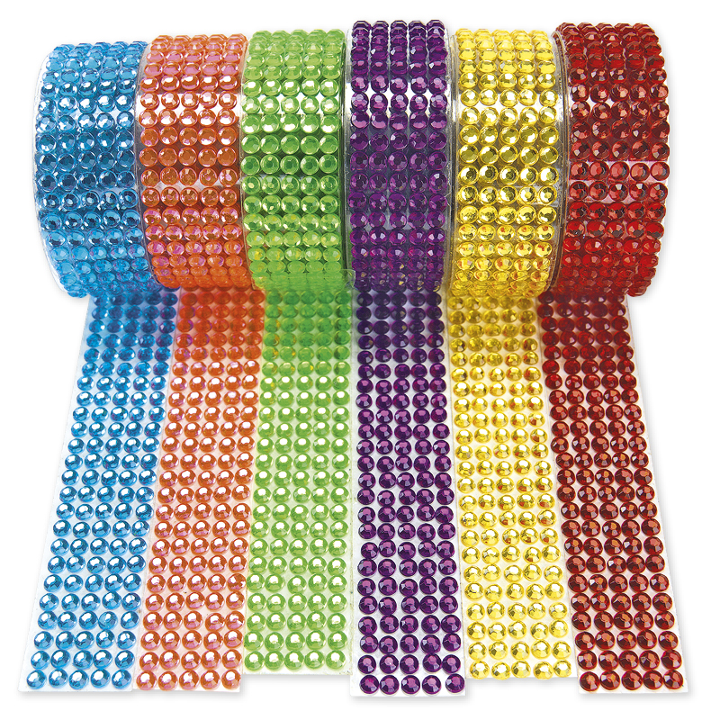 Glitzer-Steine, Tape, 6 Stück