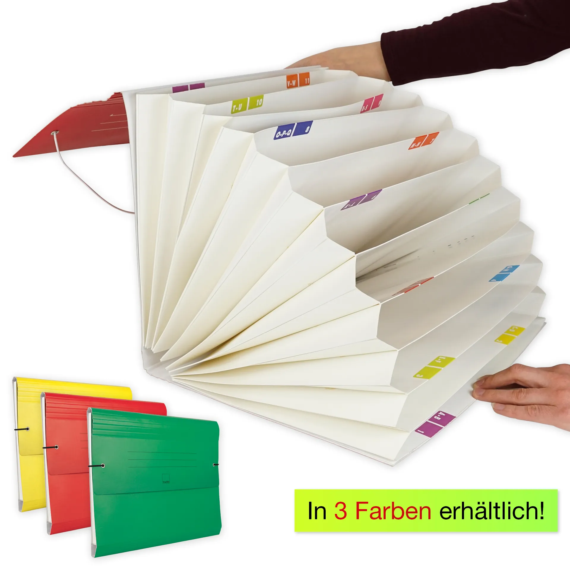 Fächermappe aus Pappe A4-Plus, farbig