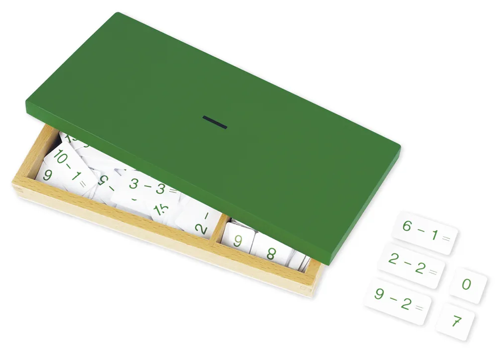 TimeTEX Kasten mit Subtraktionsaufgaben "Montessori Premium"