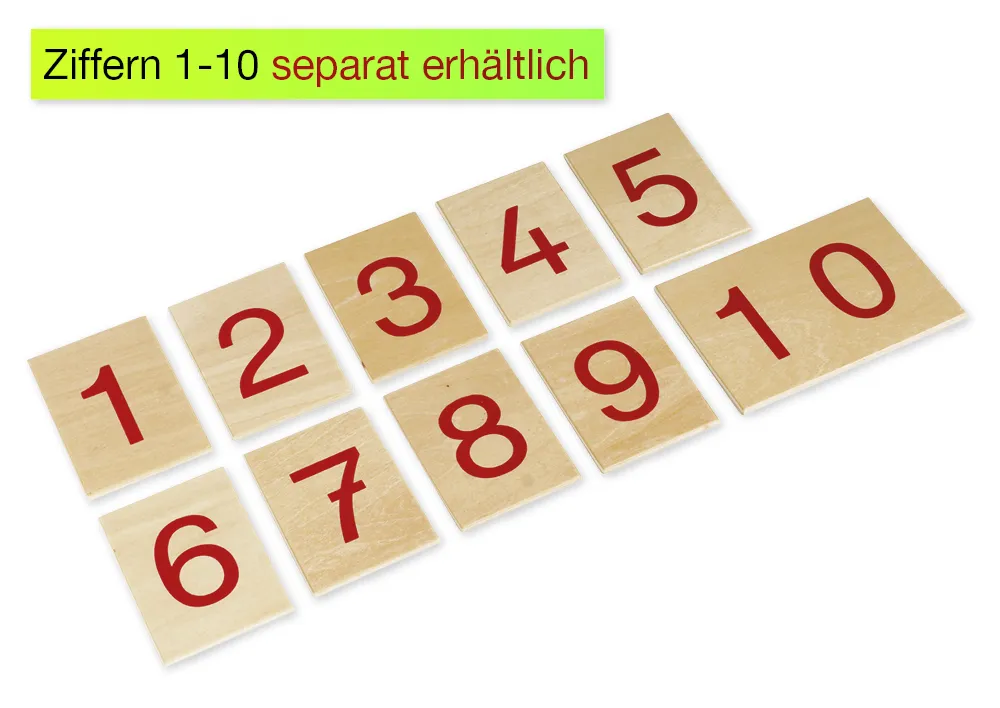 TimeTEX Kasten für die Ziffern 1-10 auf Holzbrettchen "Montessori Premium"