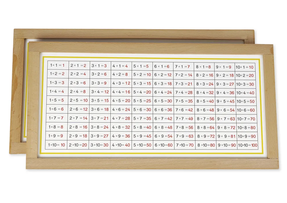 TimeTEX Multiplikationstabellen im Holzrahmen "Montessori Premium"